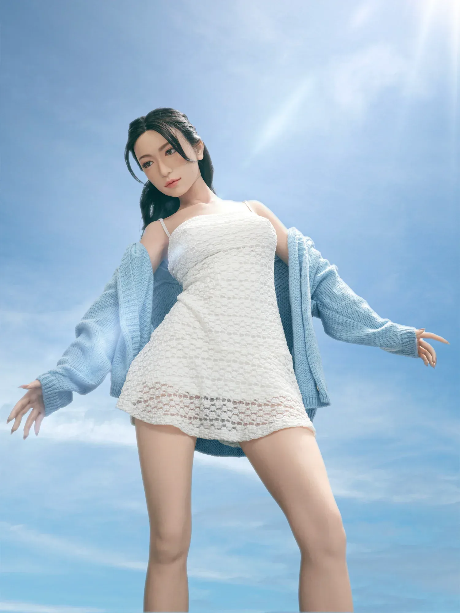 F9207-158cm(5.1ft)-25.7kg A Cup Silicone Lightweight Tiny Sex Doll丨Climax Doll ULW view 10