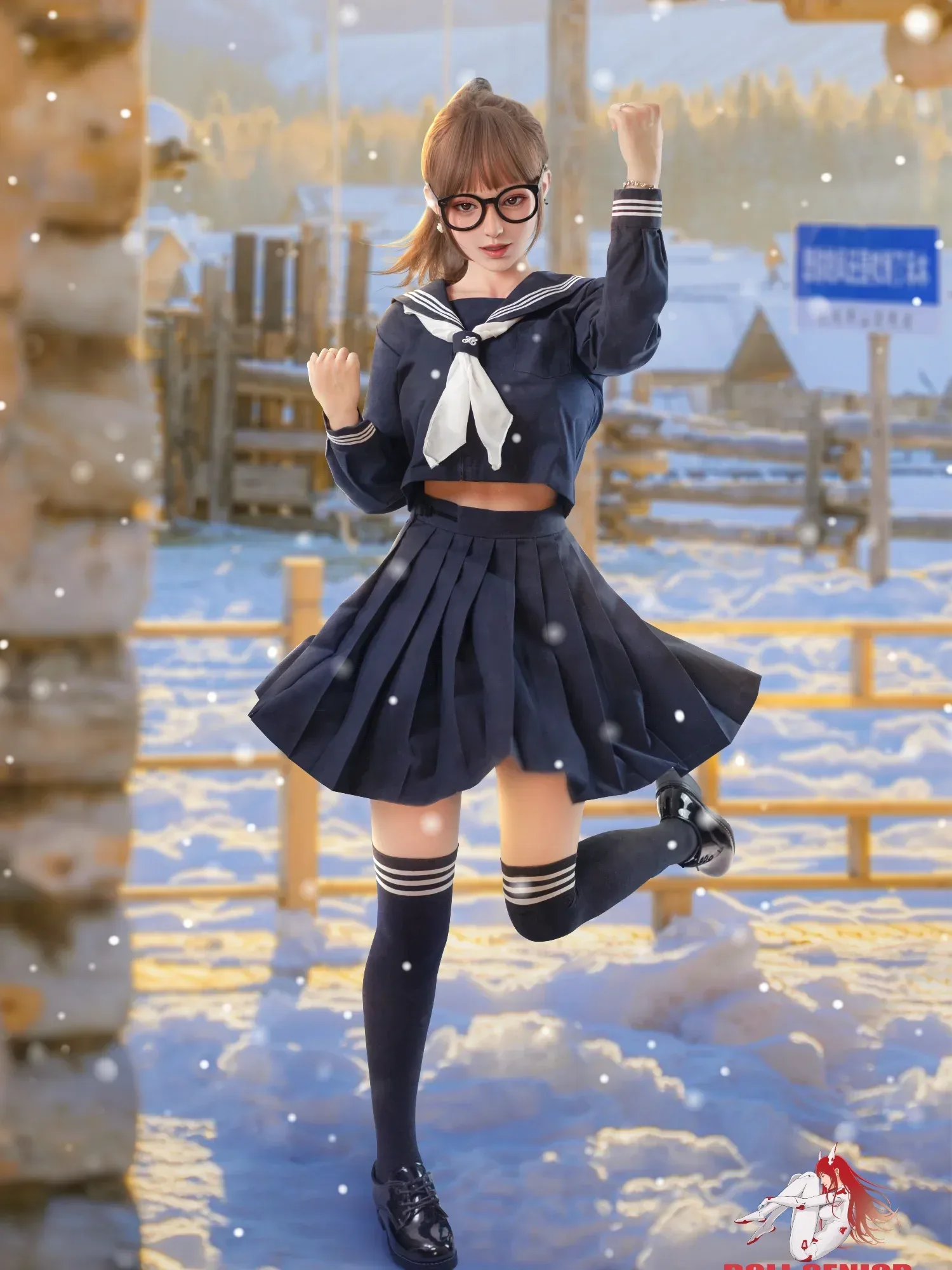 F4845- 163cm(5ft4)-35kg E Cup Silicone ROS Japanese School Style Sex Doll Fantasy Roleplay Ready丨Doll senior view 8
