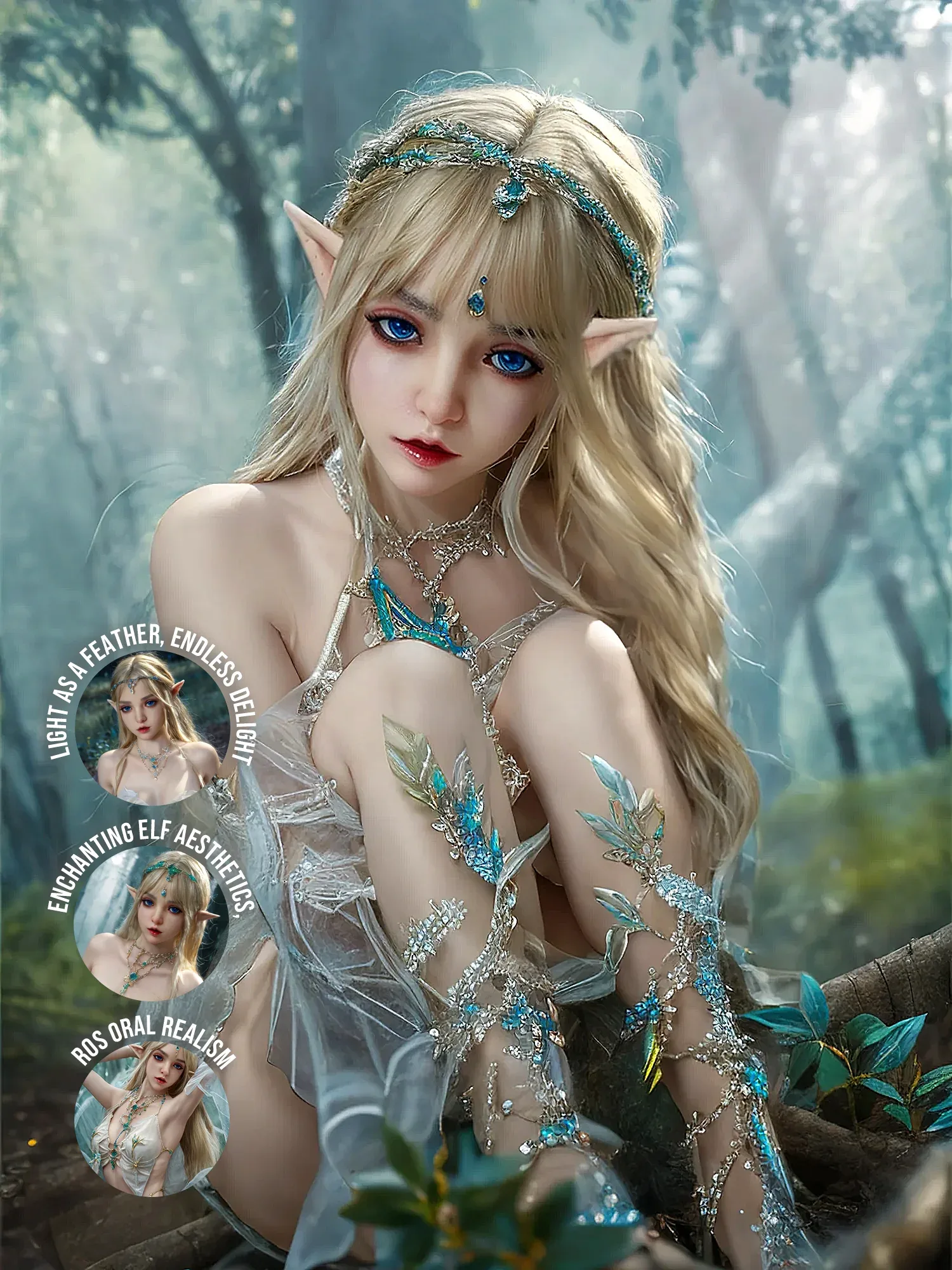 F5958-150cm\/4ft9 29kg A Cup Flat Chested Silicone Sex Dolls Movable Jaw Sex Doll Alien - SY Doll