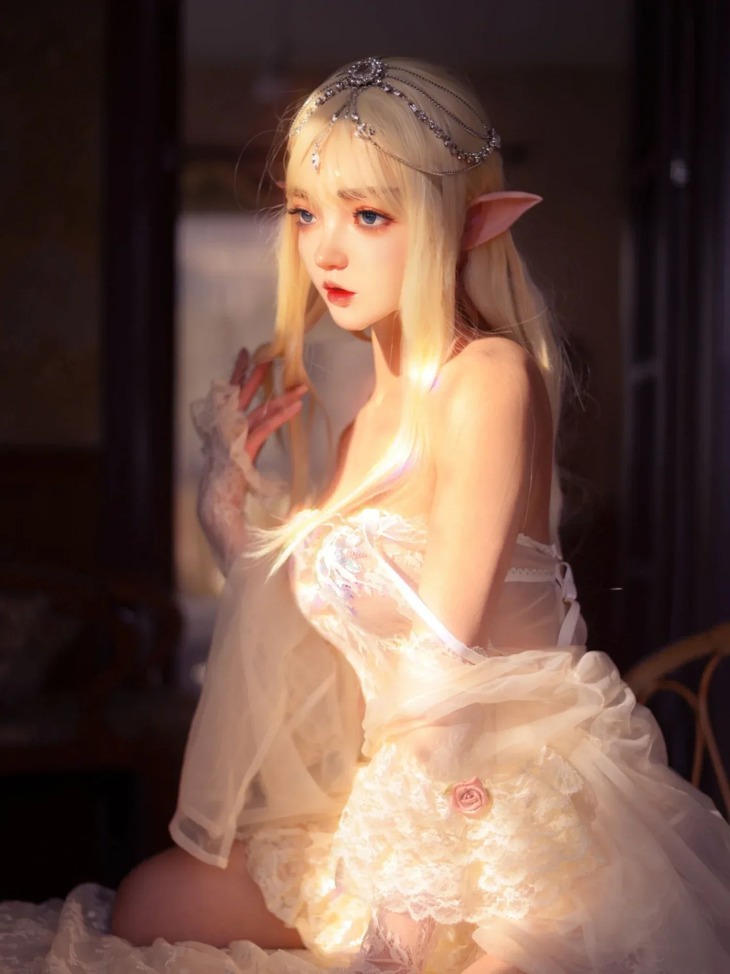 F6122-150cm\/4ft9 29kg A Cup ROS Flat Chested Movable Jaw ELF Silicone Small Alien Sex Doll | SY Doll view 8