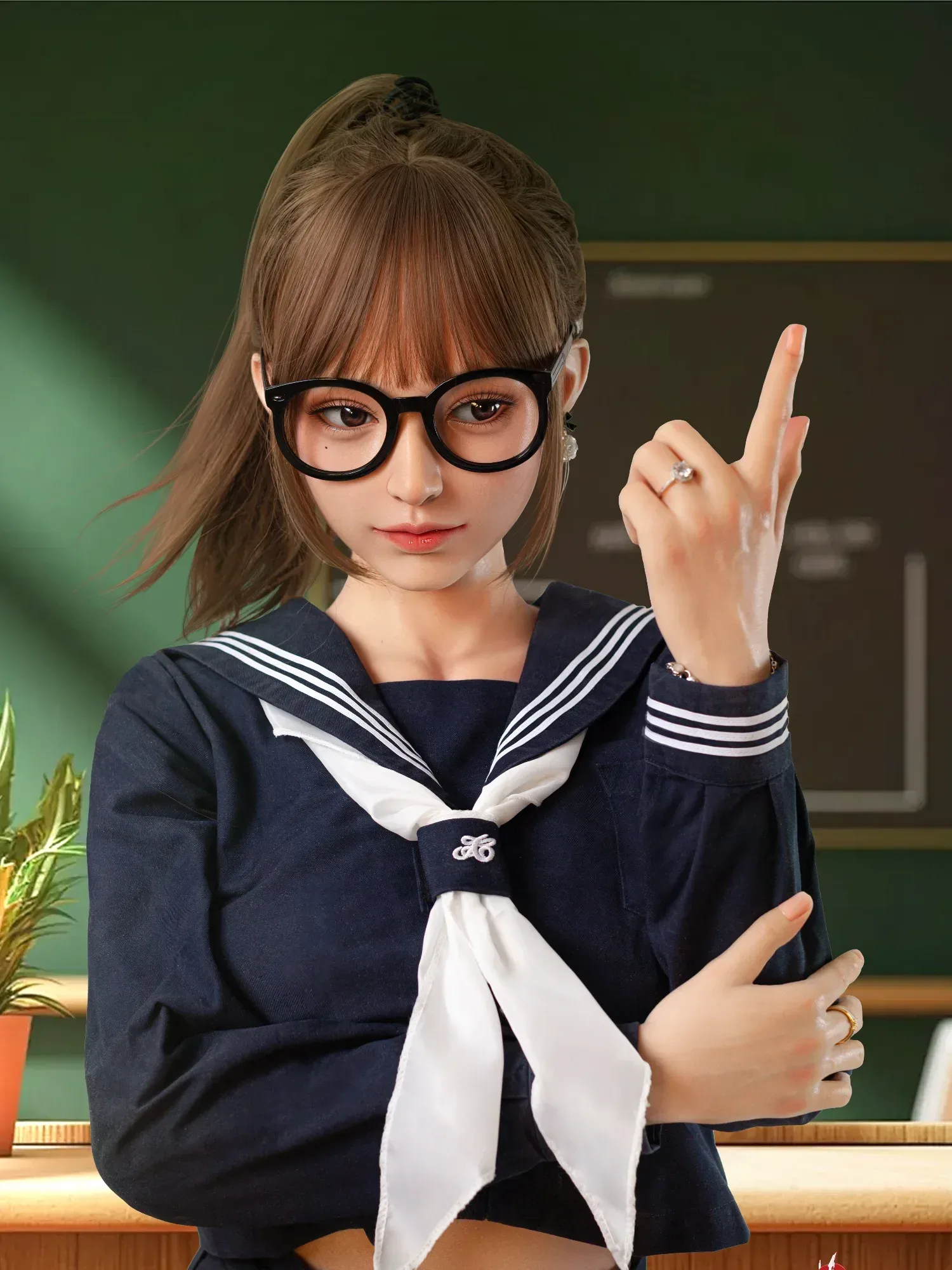F4845- 163cm(5ft4)-35kg E Cup Silicone ROS Japanese School Style Sex Doll Fantasy Roleplay Ready丨Doll senior view 5