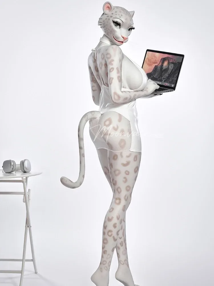 F763-165cm(5ft5)-45kg D Cup Silicone Leopard Girl Furry Animal ROS BBW Sex Doll |Moonvale Doll view 5