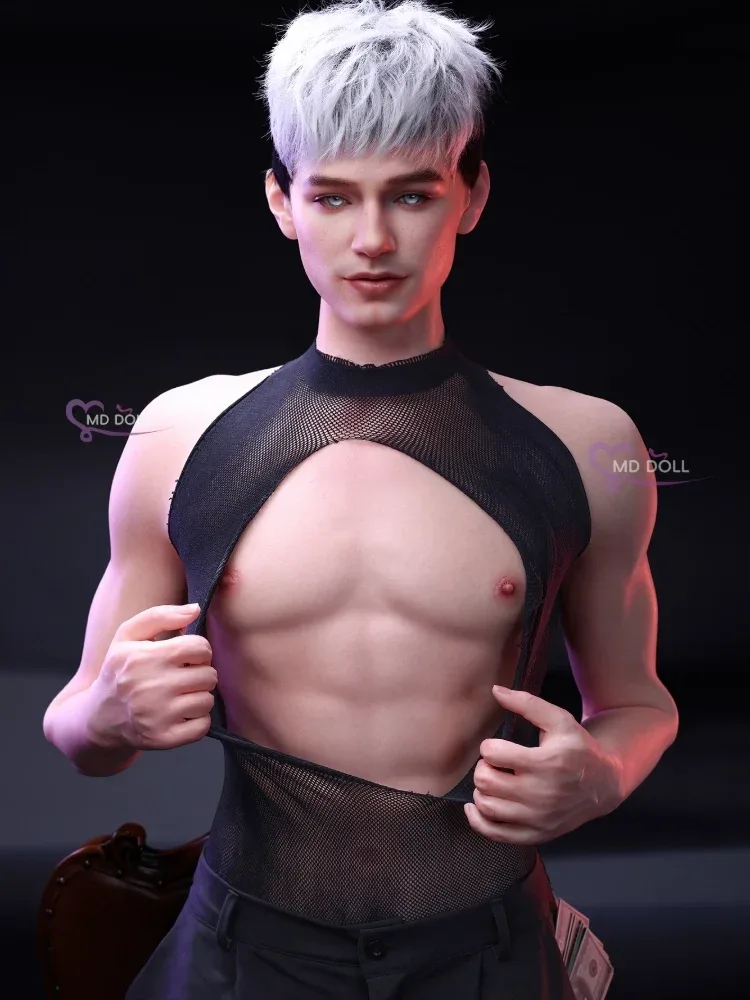 F738-180cm\/5ft9-42kg Silicone Male Sex Doll with 14cm \u0026 17cm Detachable Vibrating Penis | MD Doll