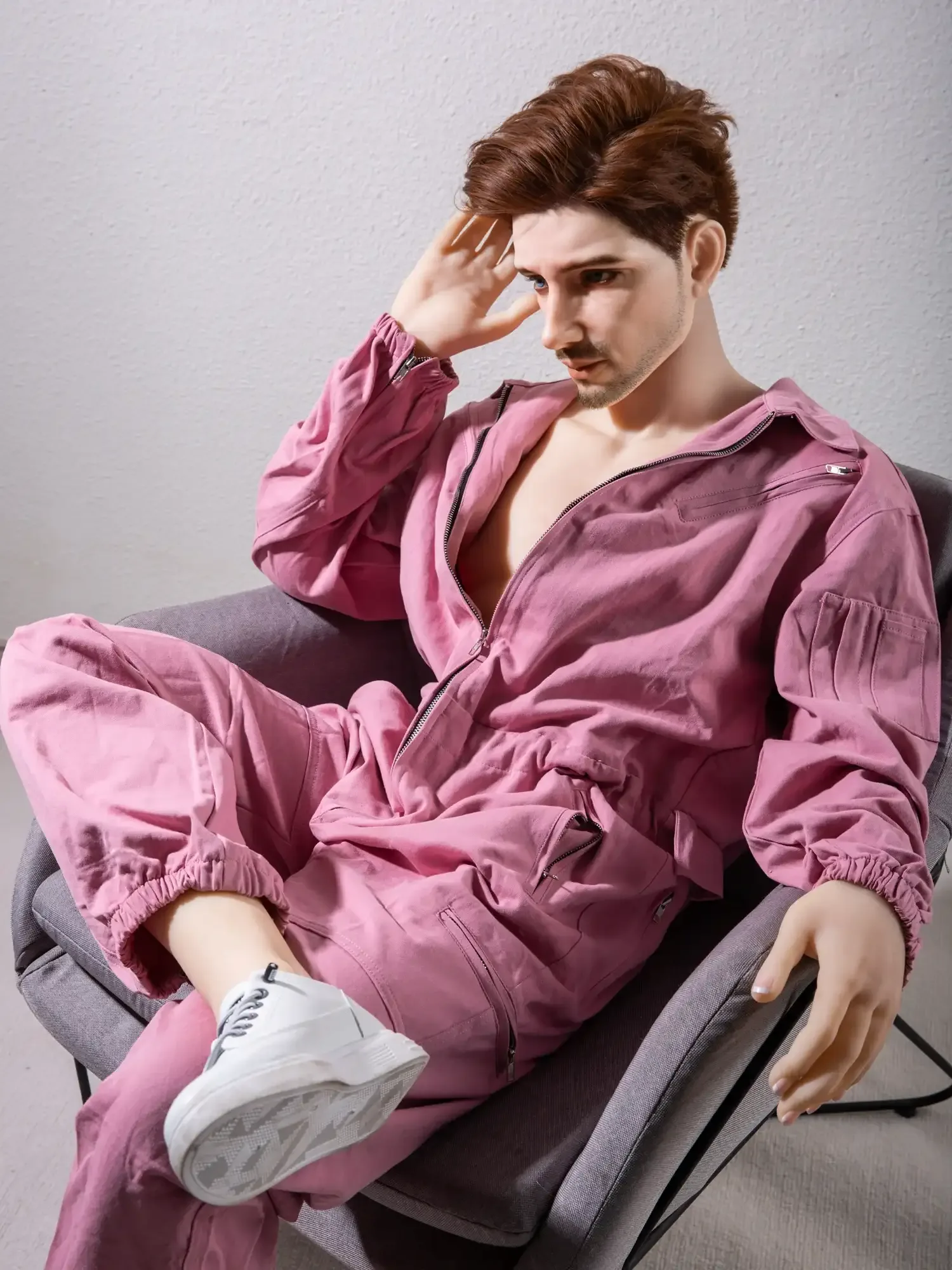 F4609-175cm\/5ft9-58kg Femboy Sex Doll Realistic Silicone Head Male - Qita doll view 4
