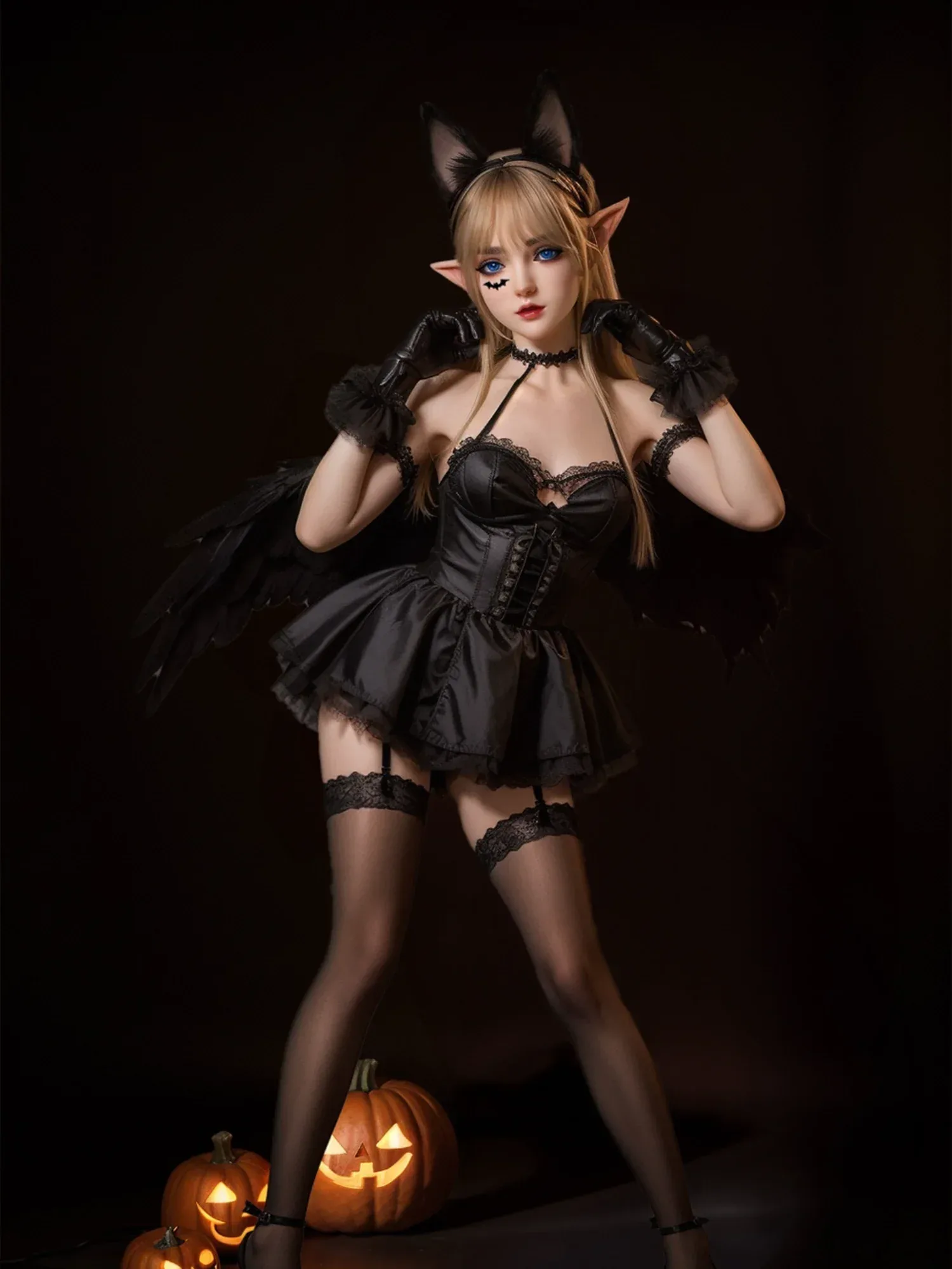 F5966-150cm\/4ft9 29kg A Cup Flat Chested Sex Doll Movable Jaw ELF Alien - SY Doll view 9