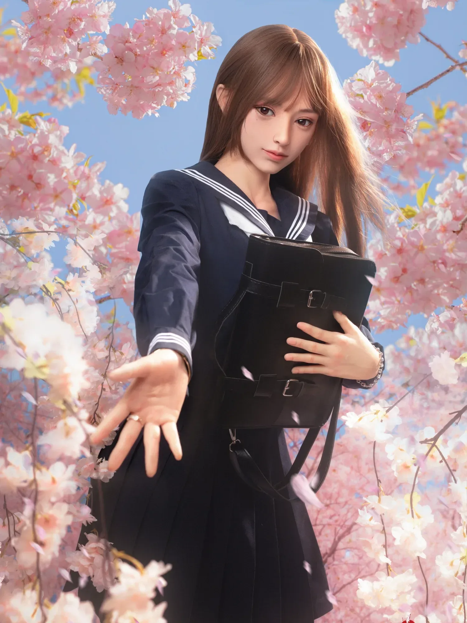 F4845- 163cm(5ft4)-35kg E Cup Silicone ROS Japanese School Style Sex Doll Fantasy Roleplay Ready丨Doll senior view 9