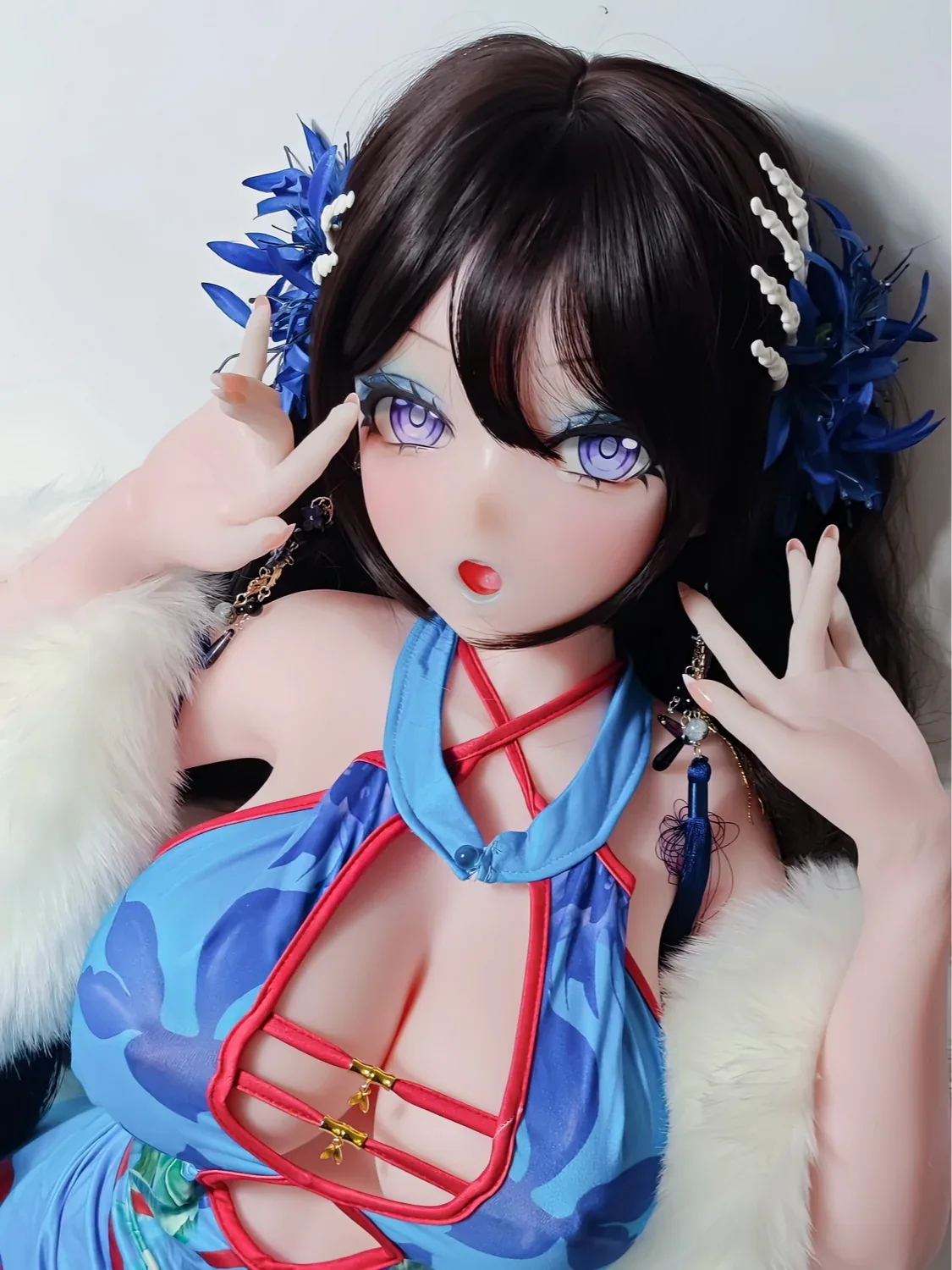 F9303-150cm\/5ft-27.5kg Silicone Head Anime Futa Sex Doll with 7 Detachable Styles Penis | Elsa Babe view 3