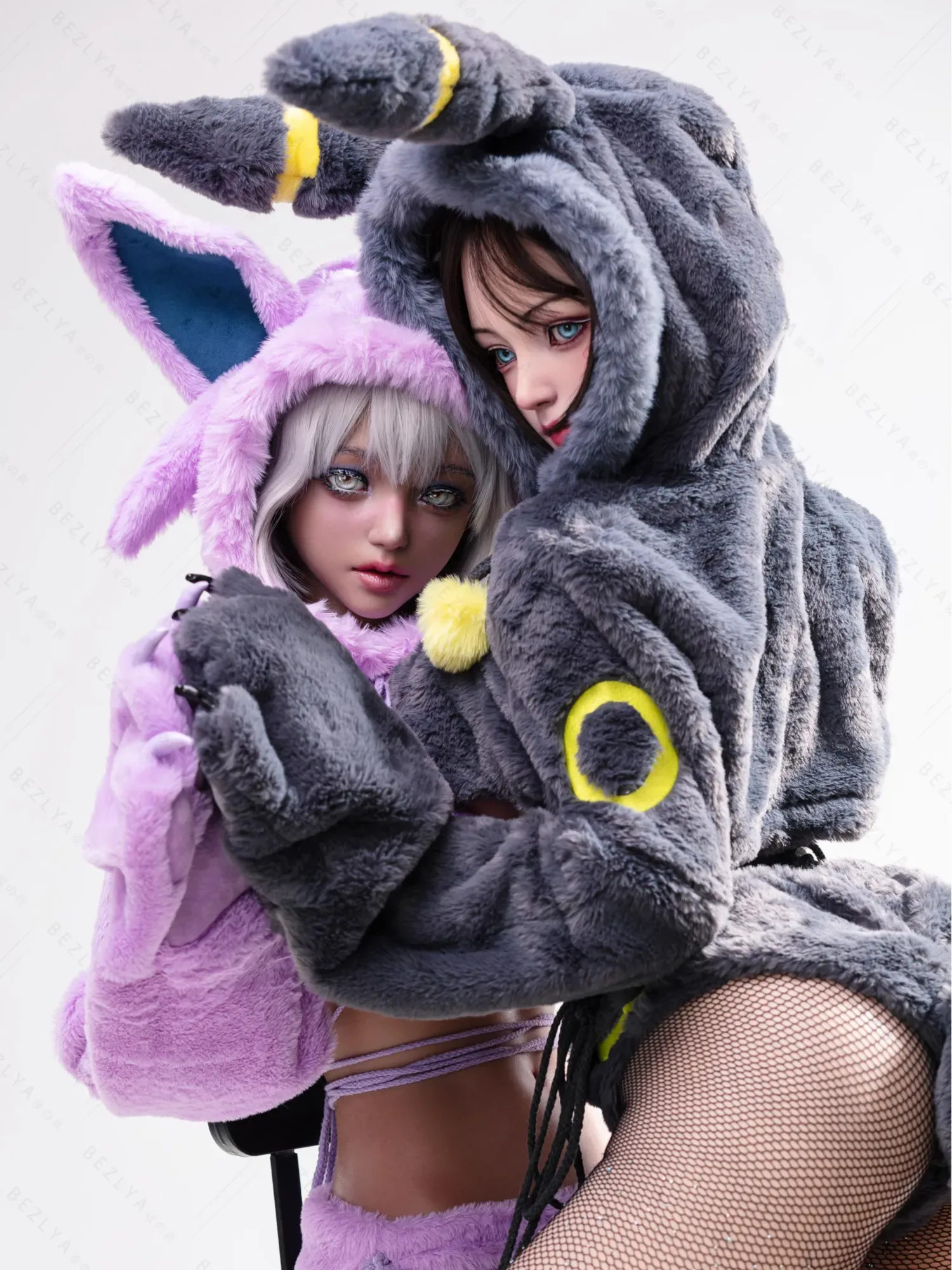 F5935-155Mcm(5.1ft)-38kg 2.2cf E Cup Sex Doll with Black and Yellow Plush Ears – Realistic Silicone Anime Bunny Girl for Adults|AITIA Doll view 8