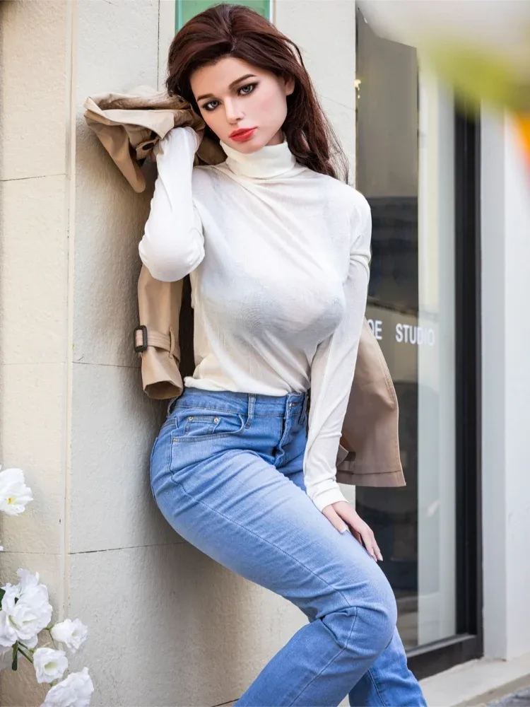 F5165-171cm\/5ft6 D Cup Silicone Sex Doll Christina Curvy Light Tan Beauty with Auburn Hair|Starpery Doll view 3