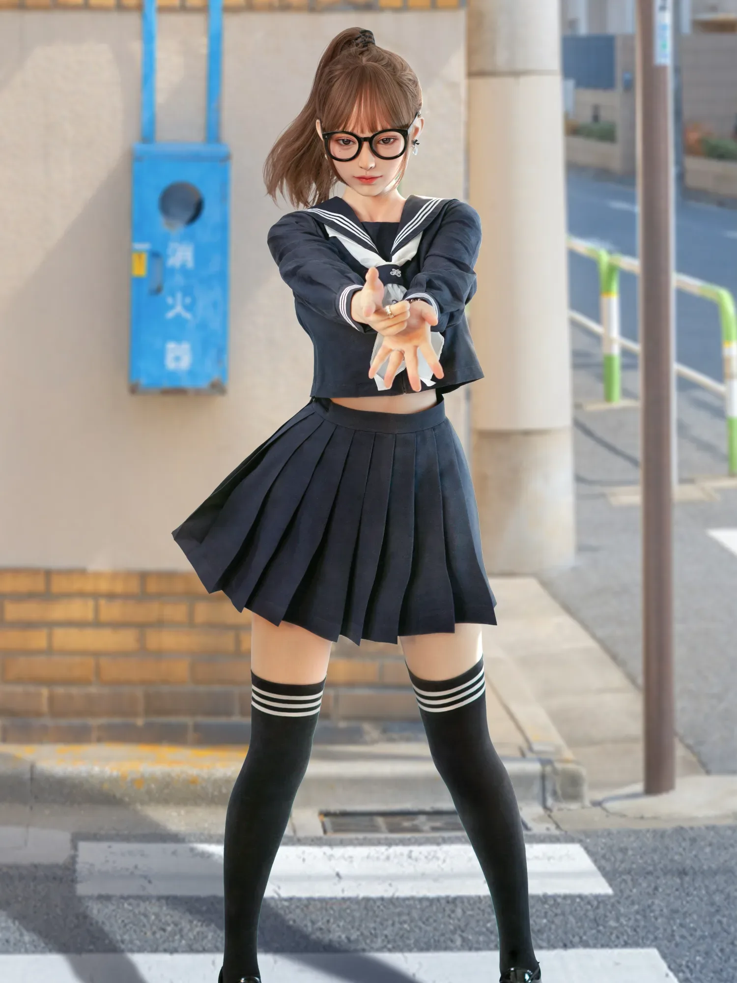 F4845- 163cm(5ft4)-35kg E Cup Silicone ROS Japanese School Style Sex Doll Fantasy Roleplay Ready丨Doll senior view 7