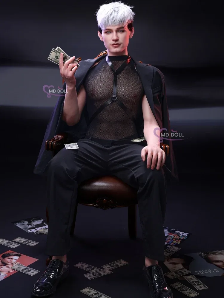 F738-180cm\/5ft9-42kg Silicone Male Sex Doll with 14cm \u0026 17cm Detachable Vibrating Penis | MD Doll view 4