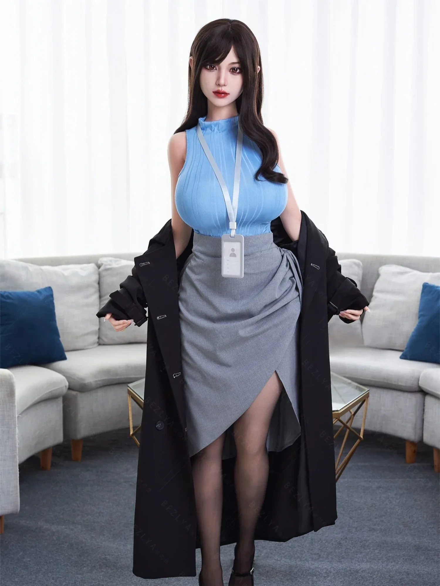 F7117-161cm(5.28ft)-32.8kg 2.2 I Cup Asian Real Silicone Japanese Office Lady Sex Doll – Professional Attire Love Doll｜AITIA Doll view 6