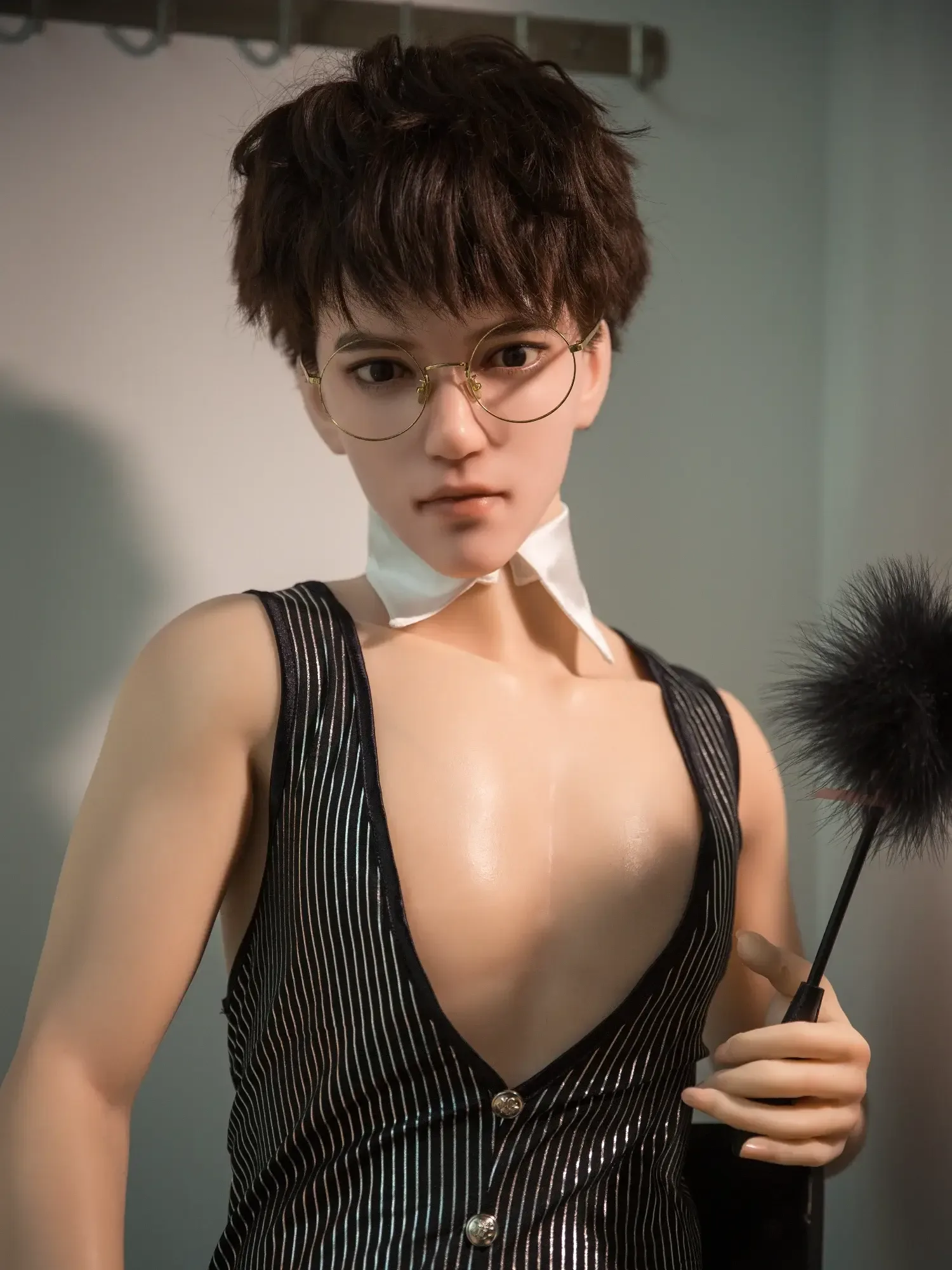 F4610-165cm\/5ft5-36.5kg Silicone Male Sex Doll Femboy - Qita doll
