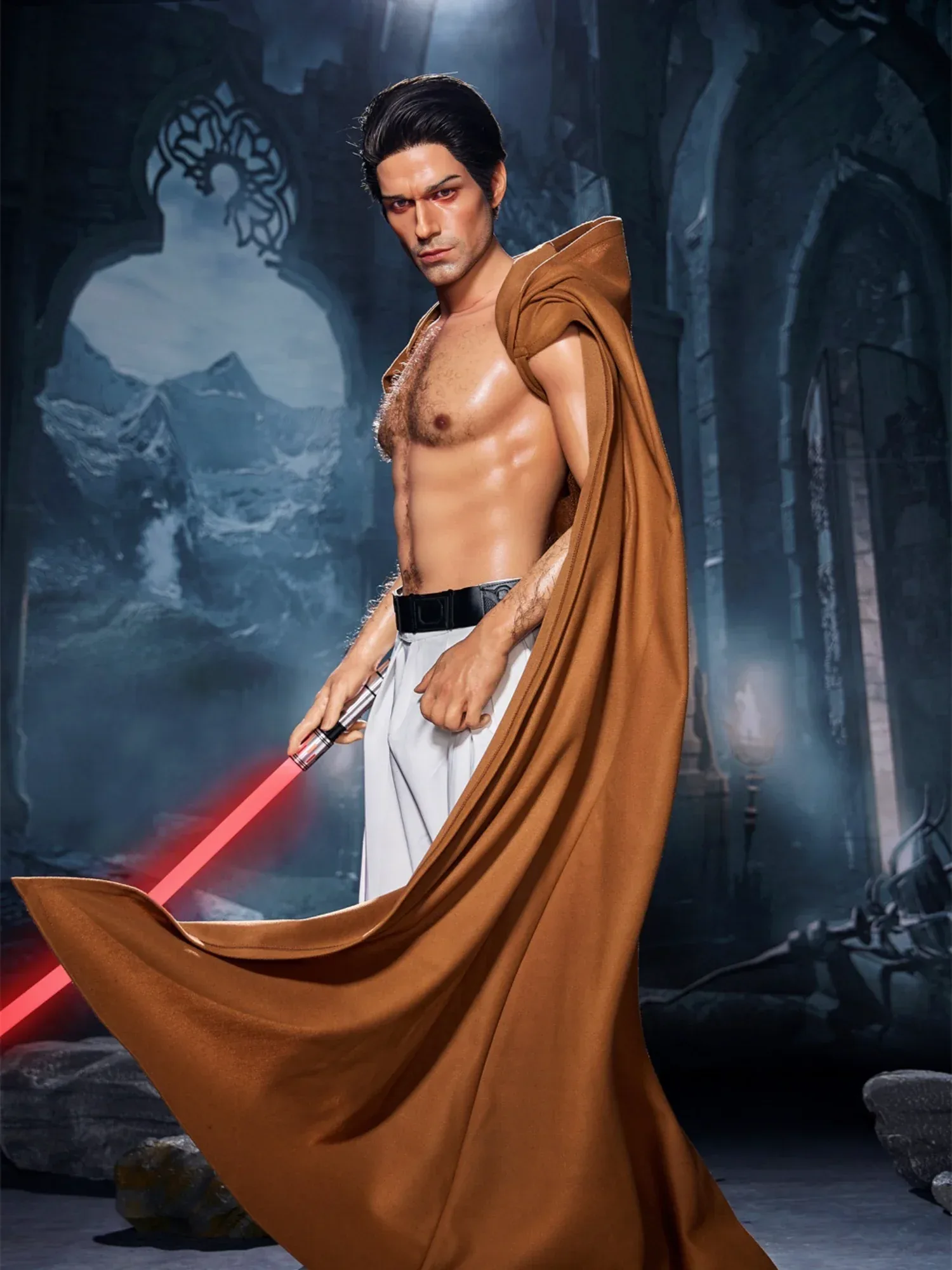 F4575-170cm\/5ft7-38kg Tanned Femboy Silicone Real Life Male Sex Doll-Irontech Doll view 12