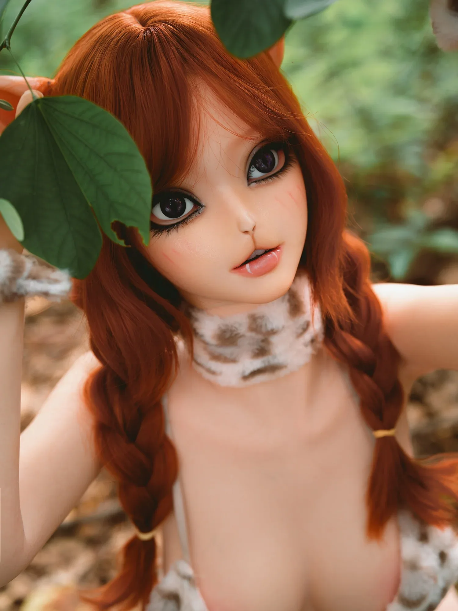 F2417-150cm\/4ft9 D Cup M42# Wild Jungle Leopard Girl Silicone Furry Sex Doll |SY Doll view 10