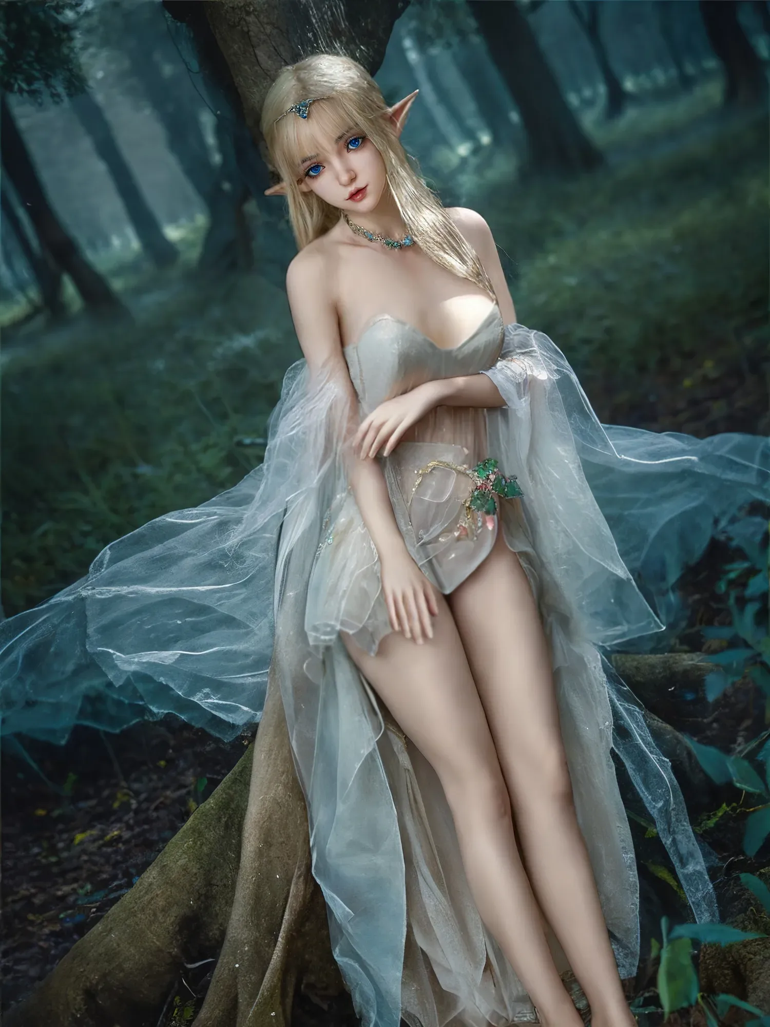 F5958-150cm\/4ft9 29kg A Cup Flat Chested Silicone Sex Dolls Movable Jaw Sex Doll Alien - SY Doll view 9