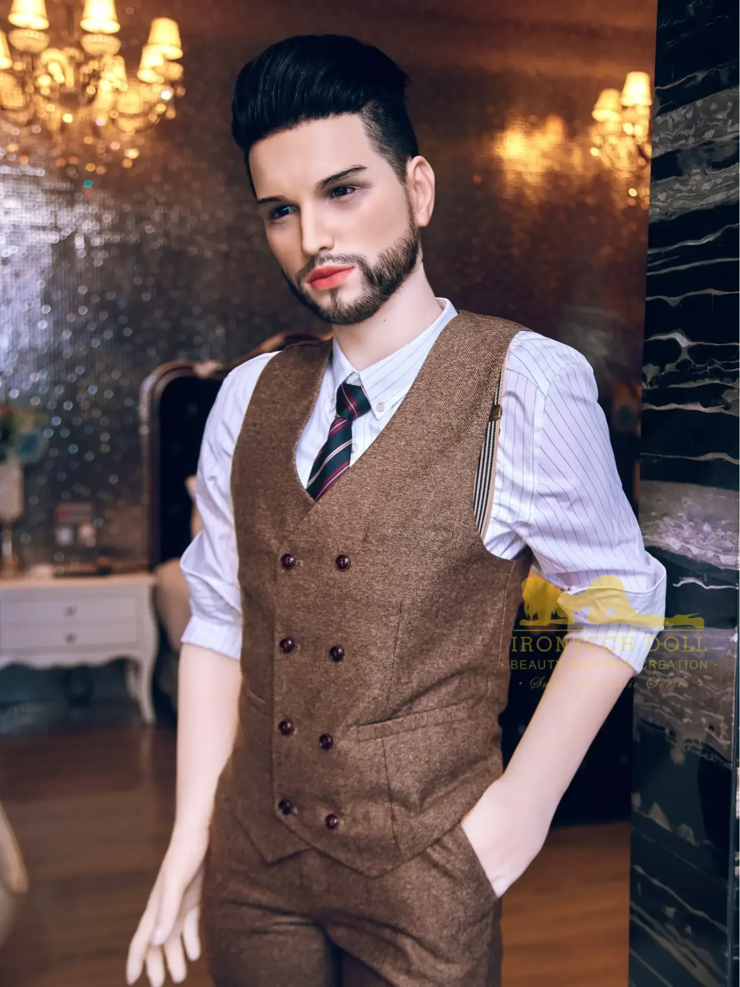 F4571-162cm(5ft3)-49kg Kevin TPE Body Femboy  toy masturbator Male Sex Doll For Sale Custom-Irontech Doll view 6