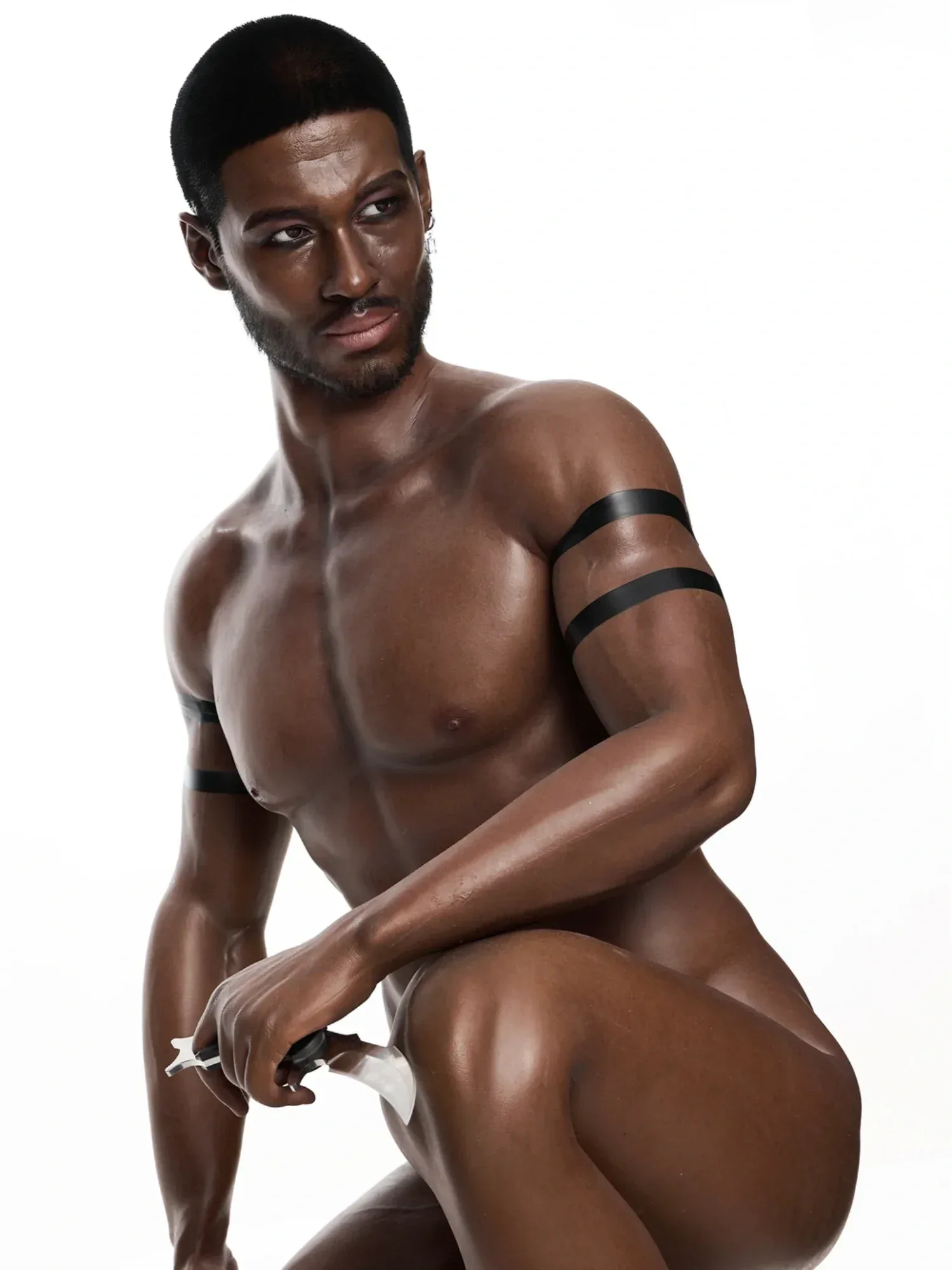 F4554-176cm-40kg Strong Abs Ebony Silicone Male Sex Doll | Irontech Doll view 12