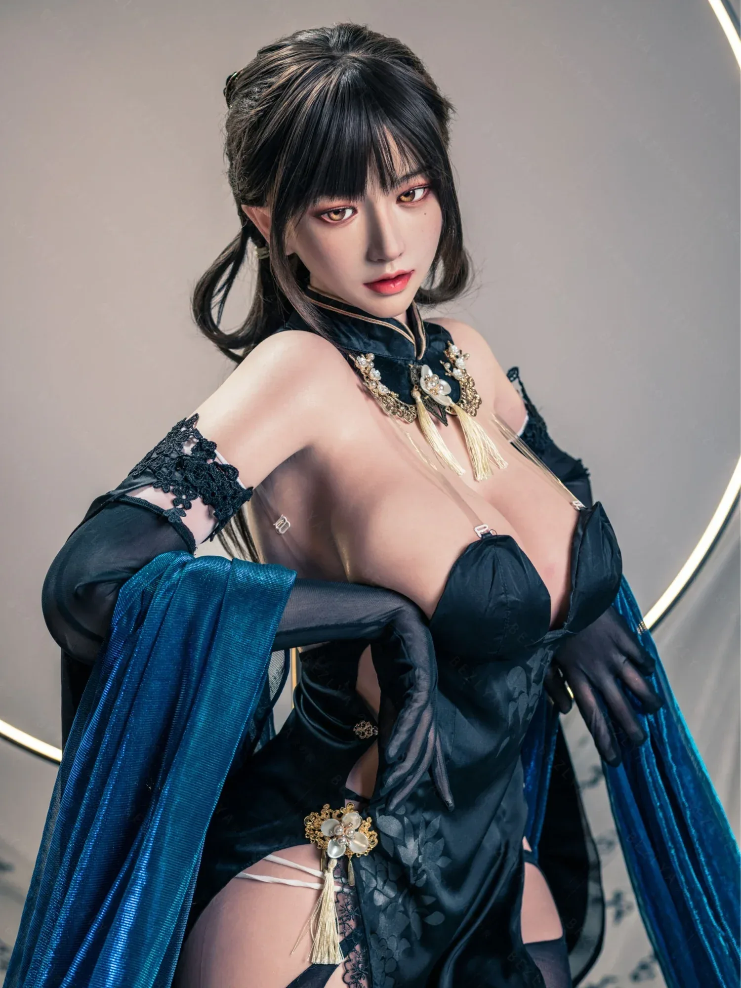 F7118-155cm(5.12ft)-34.5kg 2.1 I Cup Ink Moon Sorceress – Silicone Asian Exotic Mini Sex Doll for Men｜Bezlya Doll view 1