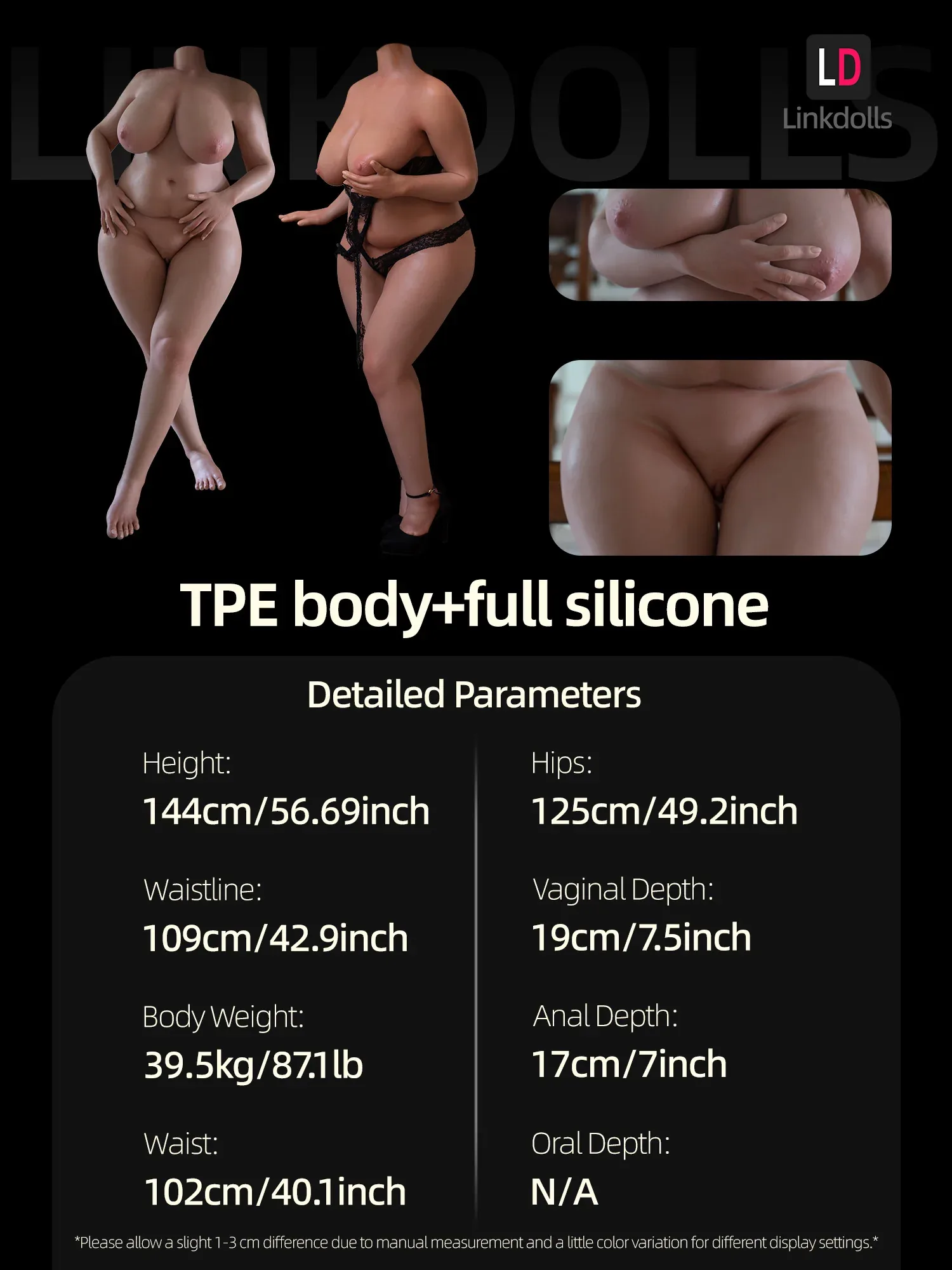 F4869-161cm\/5ft3(39.5kg) H Cup Best Fat Big Ass BBW Super Fat Big Belly Sex Doll Body【Weight loss】| Starpery Doll