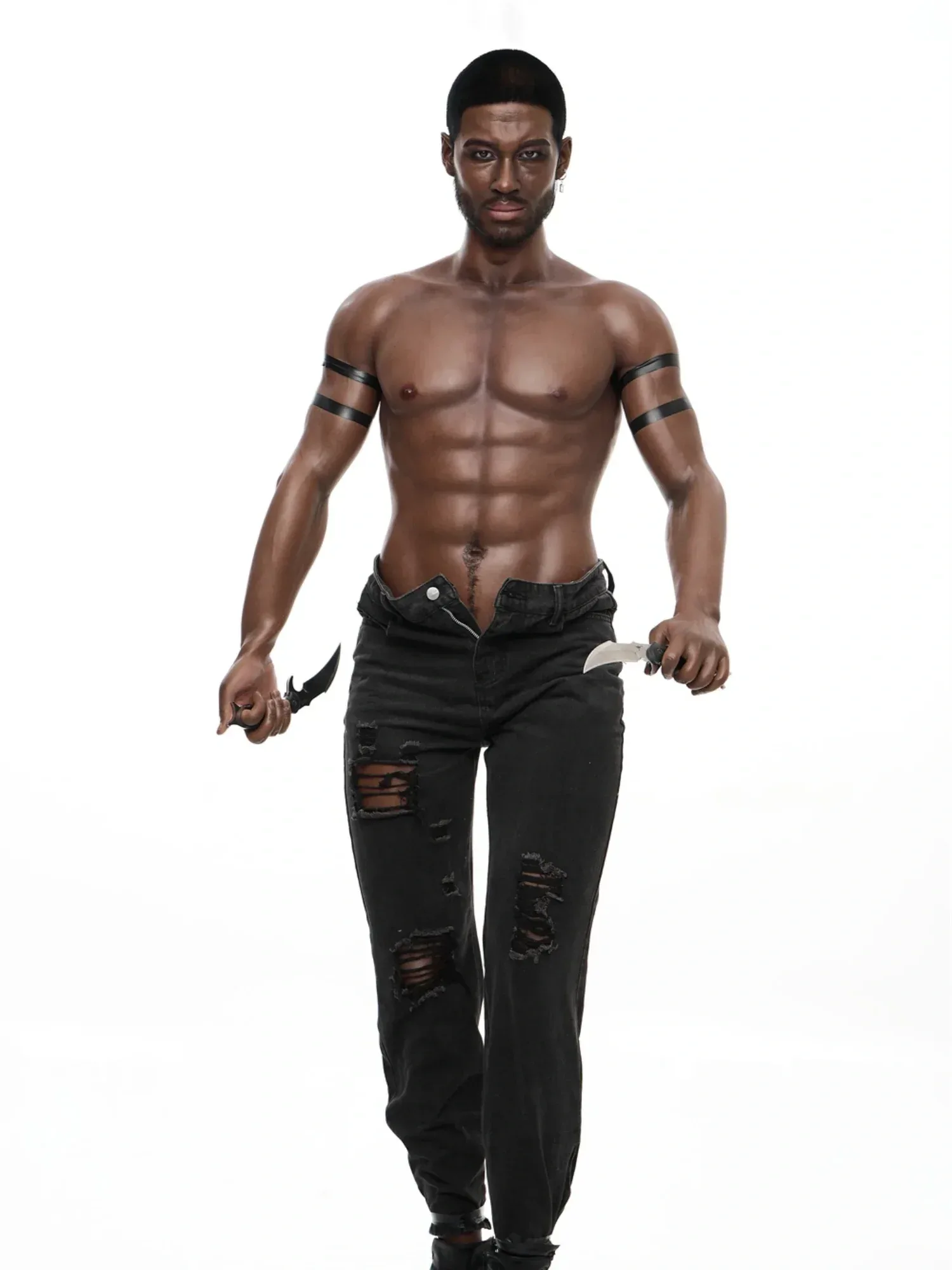 F4554-176cm-40kg Strong Abs Ebony Silicone Male Sex Doll | Irontech Doll view 6