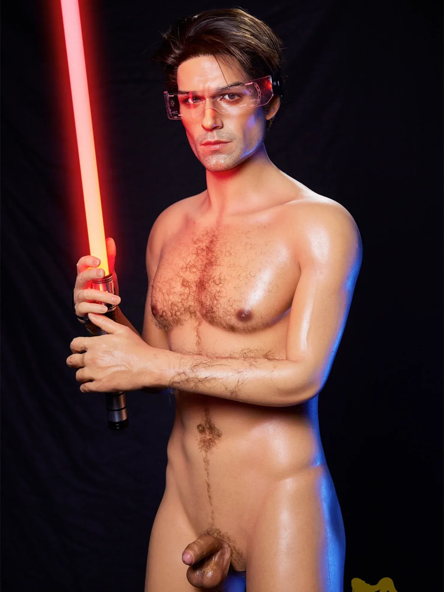 F4575-170cm\/5ft7-38kg Tanned Femboy Silicone Real Life Male Sex Doll-Irontech Doll view 4