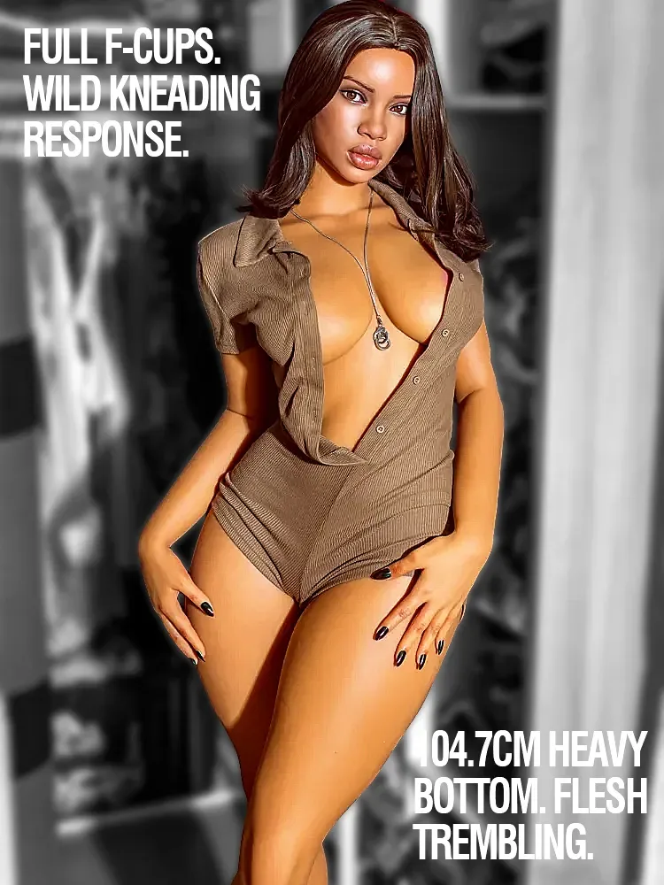 F1970K-164cm F Cup Lottie Big Tits Realistic Silicone Black Sex Doll｜Irontech Doll