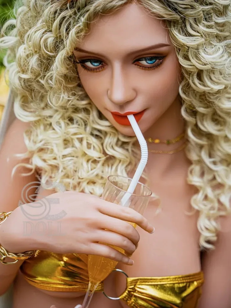 F831—158cm(5ft2)-33.5kg Doris D Cup TPE Blonde Curly Hair Latin Beauty Love Doll | SE Doll view 8