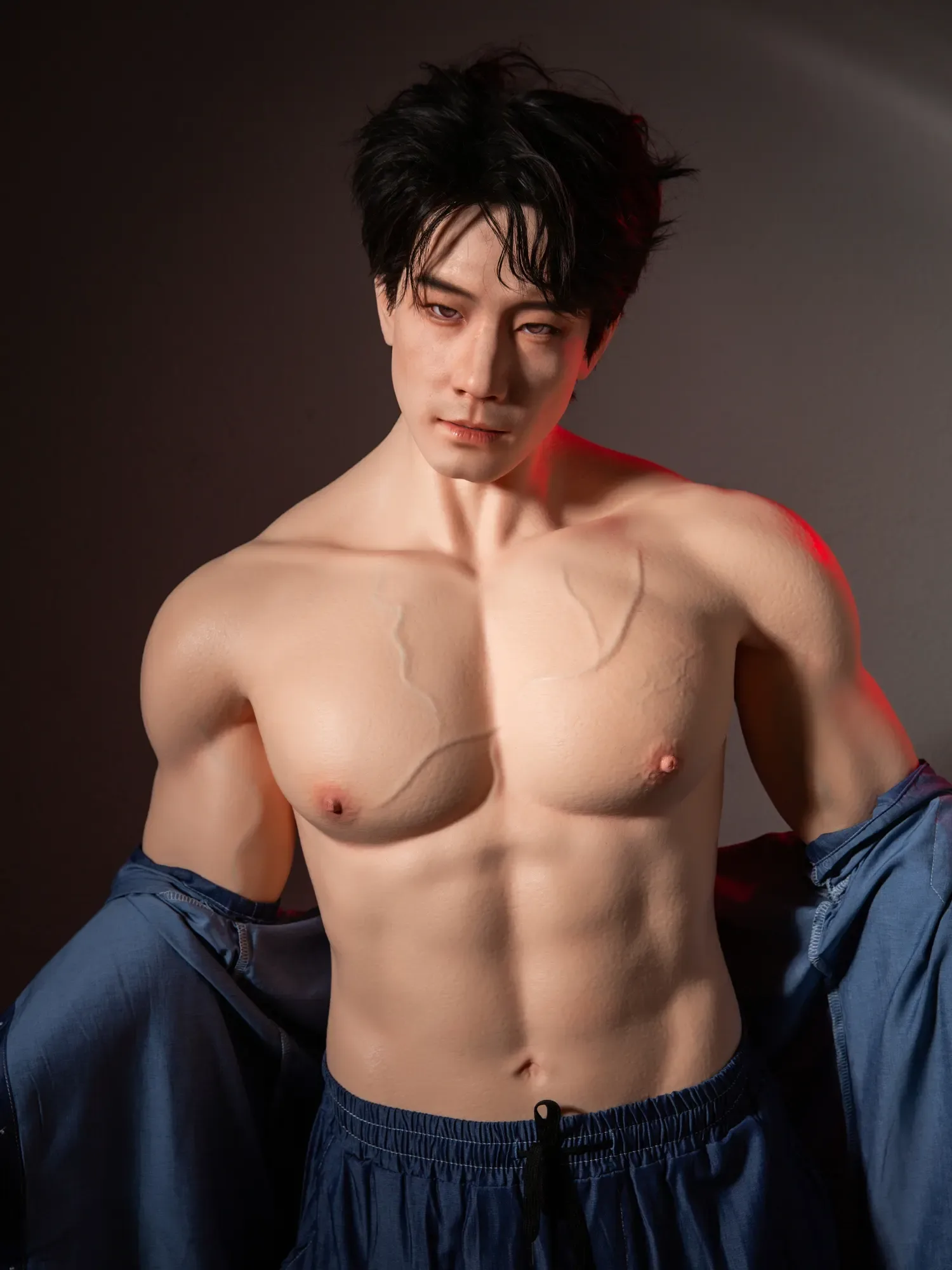 F5997-175cm\/5ft9-49kg Full Size Asian  Silicone Male Sex Doll ROS Head With Hair Transplant| Qita doll
