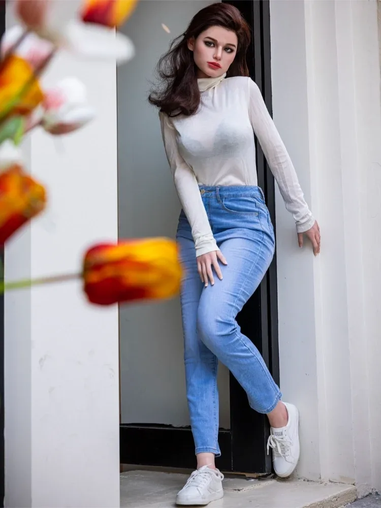 F5165-171cm\/5ft6 D Cup Silicone Sex Doll Christina Curvy Light Tan Beauty with Auburn Hair|Starpery Doll view 6