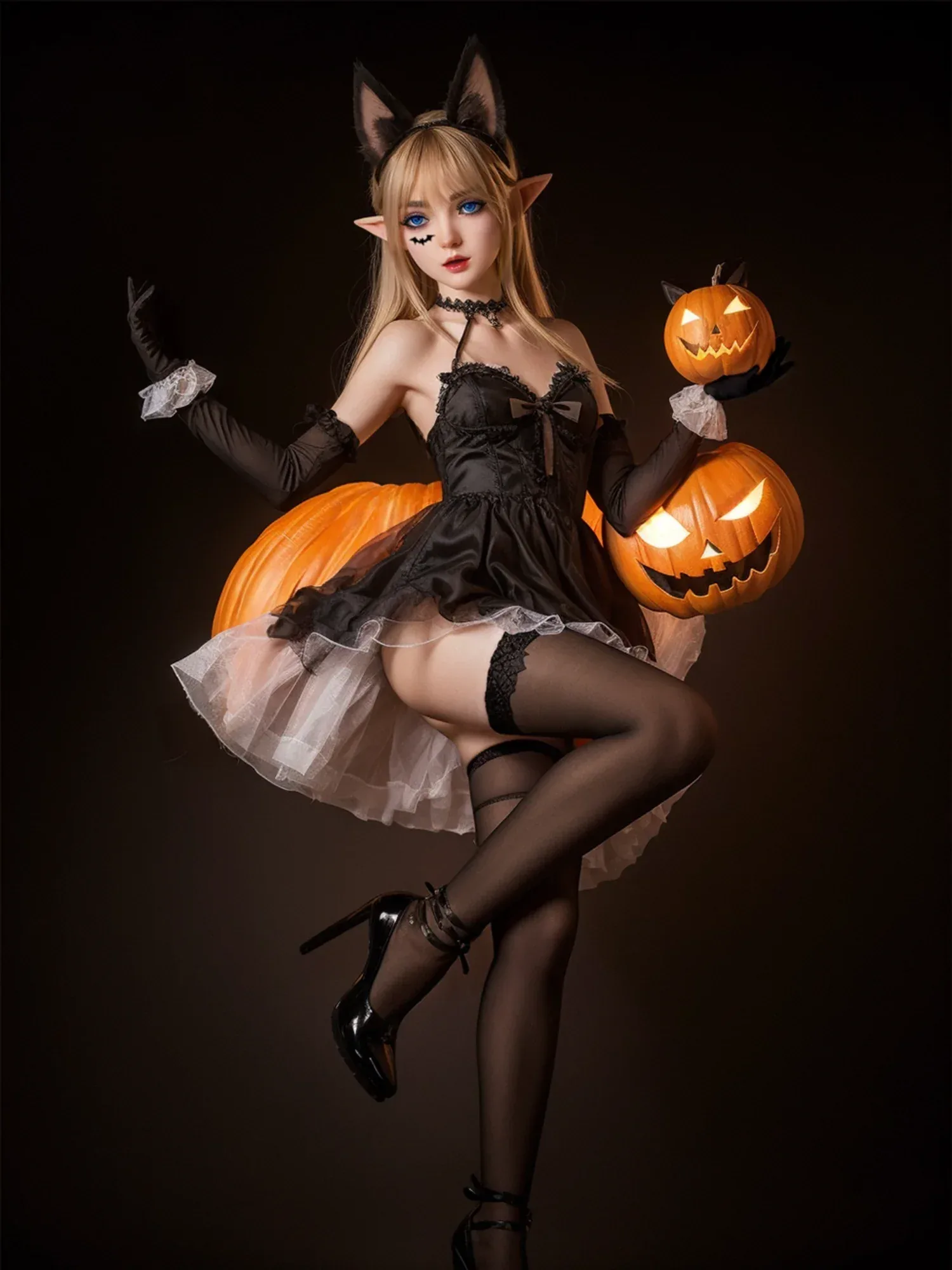 F5966-150cm\/4ft9 29kg A Cup Flat Chested Sex Doll Movable Jaw ELF Alien - SY Doll view 7