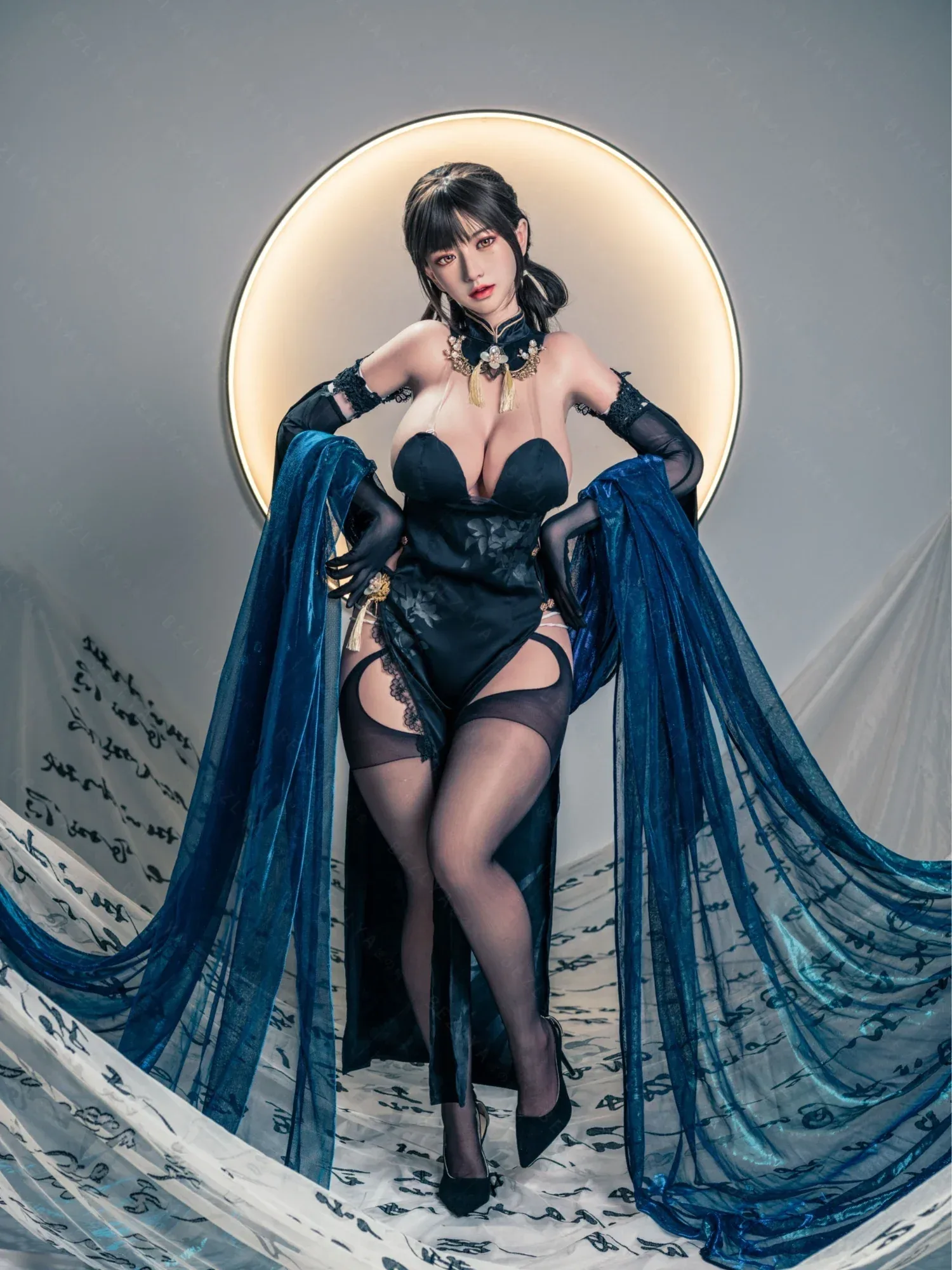 F7118-155cm(5.12ft)-34.5kg 2.1 I Cup Ink Moon Sorceress – Silicone Asian Exotic Mini Sex Doll for Men｜Bezlya Doll view 6