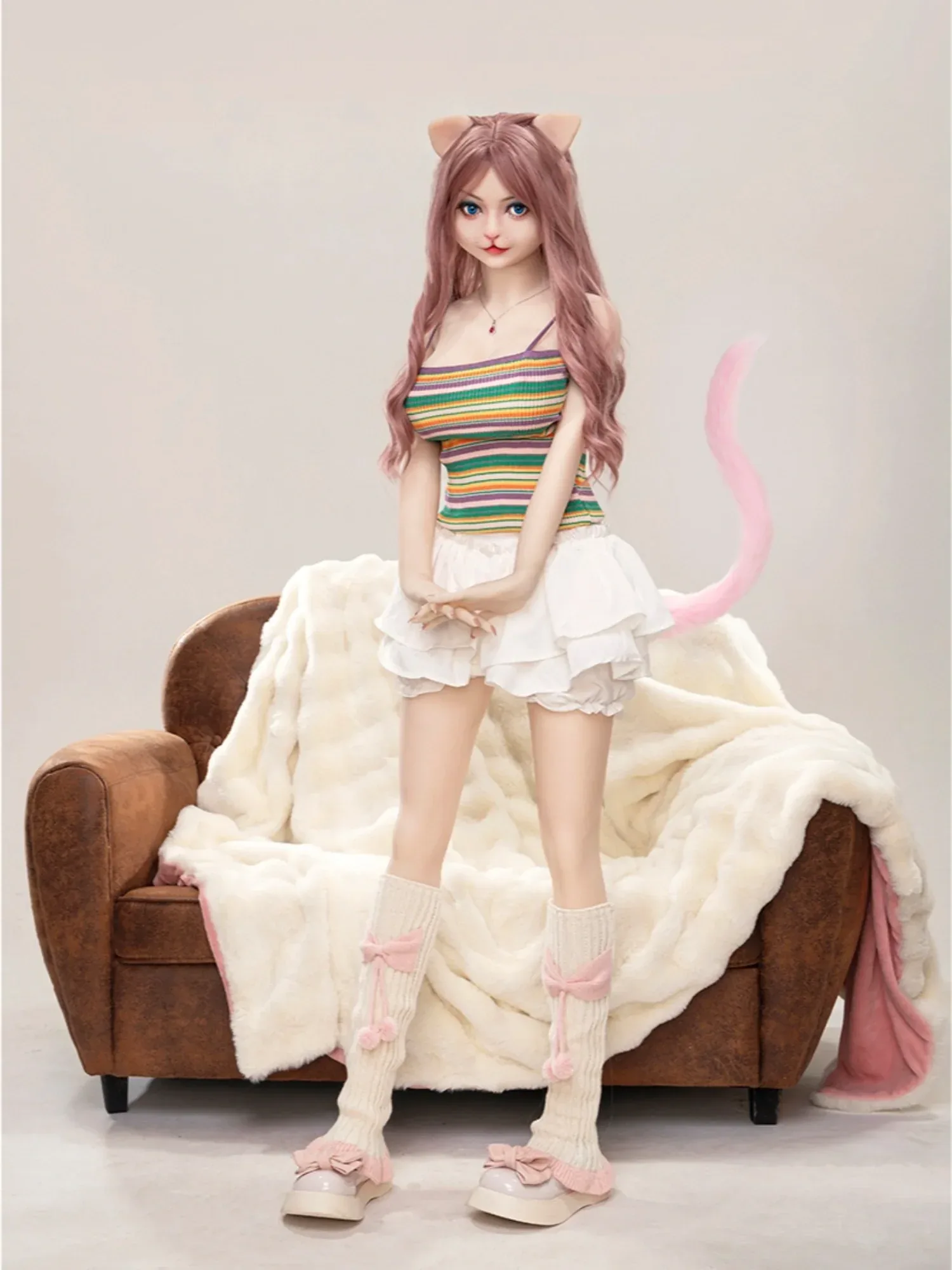F7067-156cm\/5ft1-32kg E Cup Ultra-Realistic Furry Sex Doll with Animal Earsy Silicon Head TPE Body｜Doll Castle view 12