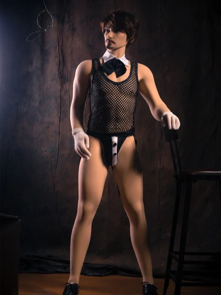 F114-175cm\/5ft9-58kg Gino Sexy Rabbit Man TPE Femboy Sex Dolls - Qita Doll view 4