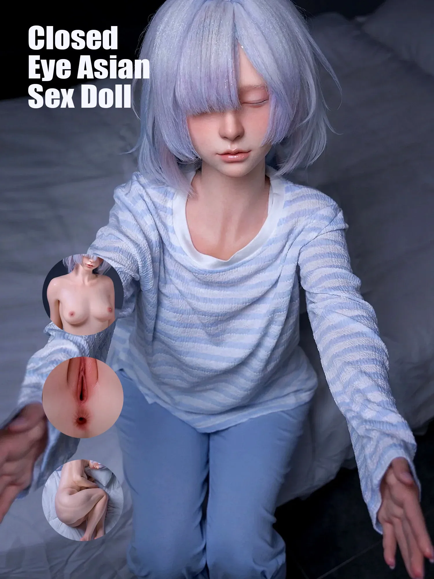 F6313—153cm\/5ft4-28kg B Cup Silicone Closed Eye Small Breasted Sex Doll  | Firefly Diary MAX