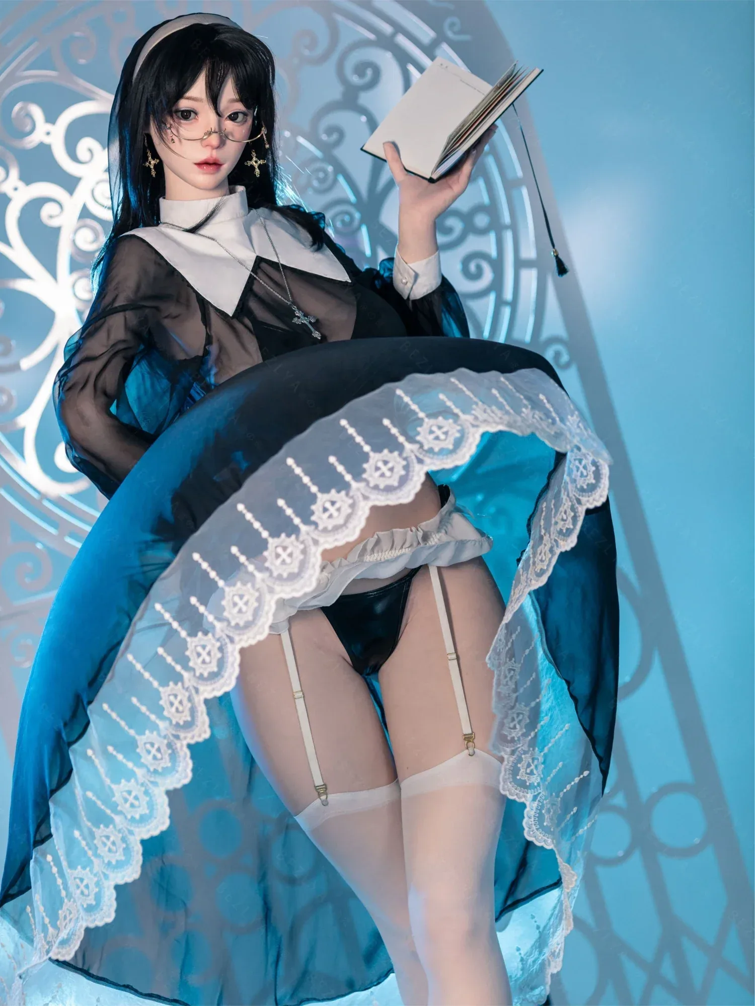 F7152-168cm(5.6ft)-42.5kg 2.2u E Cup Japanese Cosplay Sex Doll Naughty Nun Style With Glasses Realistic Silicone Body With 3 Love Holes｜AITIA Doll view 10