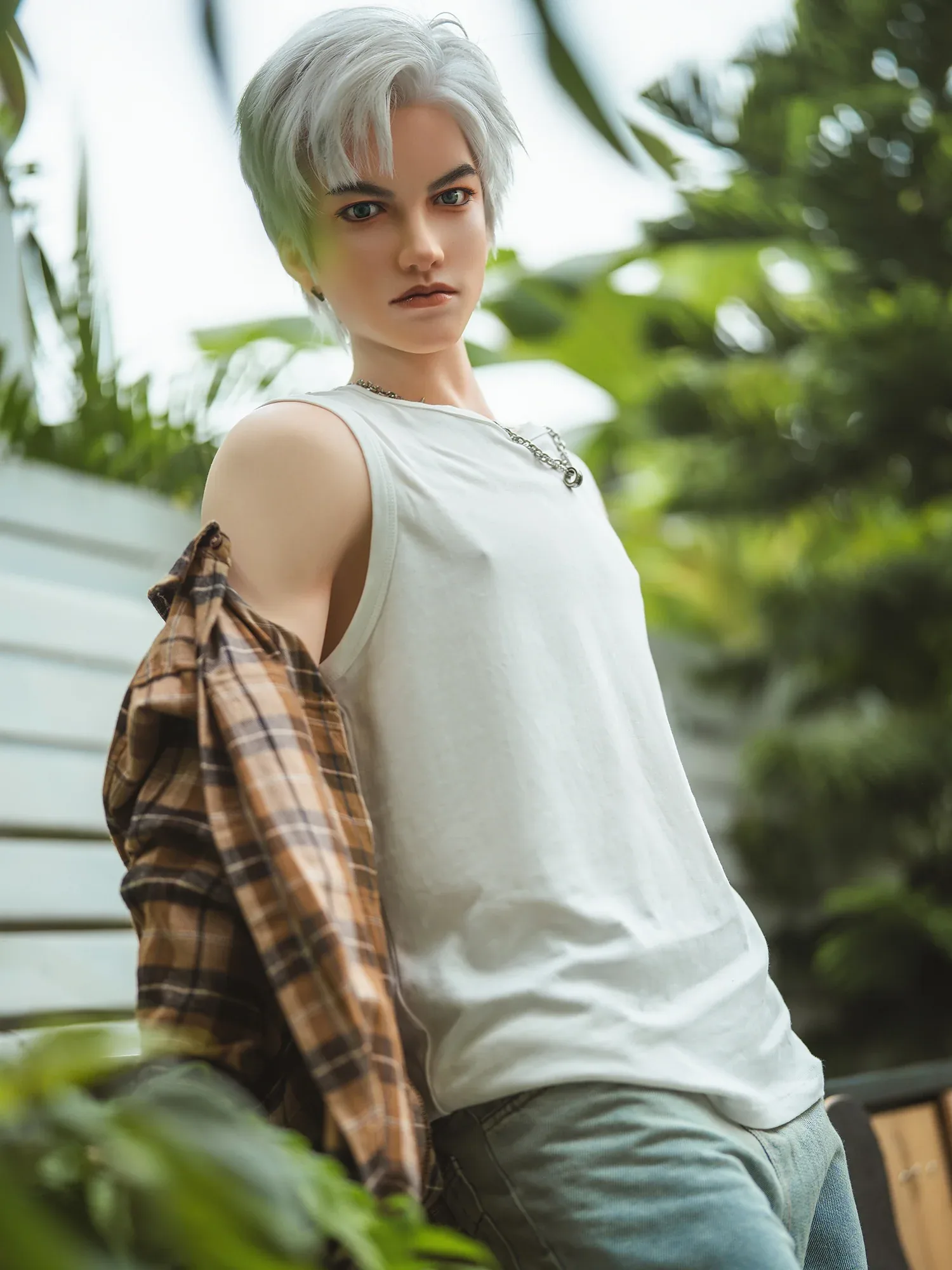 F7619-162cm\/5ft3 42.5kg 2026 Realistic 162cm Silicone Male Sex Doll with 5.9in Vibrating Dildo | SY Doll view 5