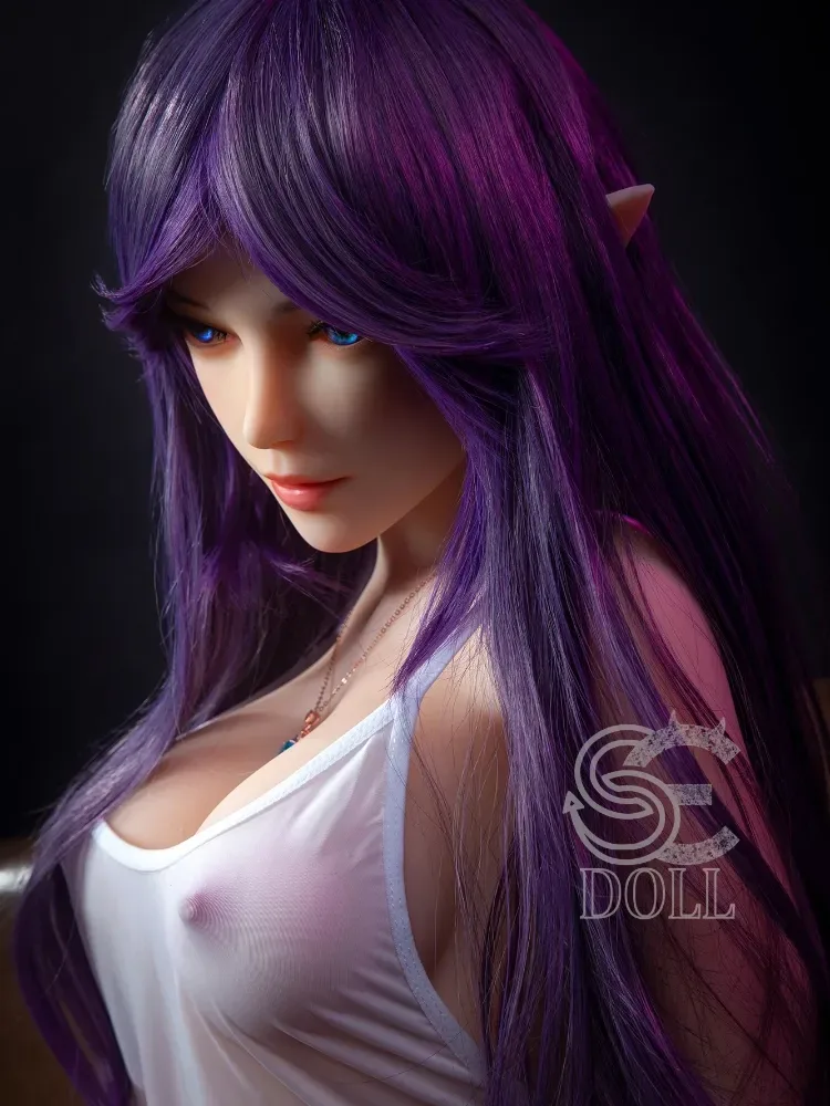 F858-151cm\/4ft9(25kg) Olivia E Cup TPE Purple Hair Elf Girl Sex Doll | SE Doll view 5