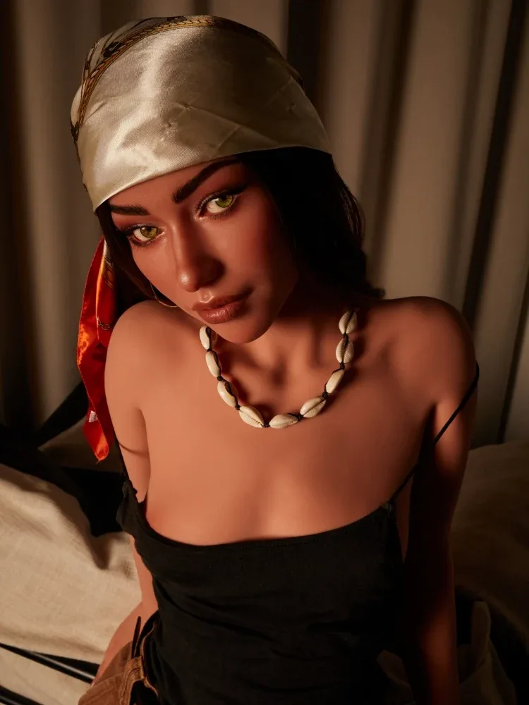 F8122k-154cm(5ft1)-32.4kg C Cup Silicone Head Oral Black Flat Chested Sex Doll Celebrity【IN Stock US】 |Climax Doll Pro view 7