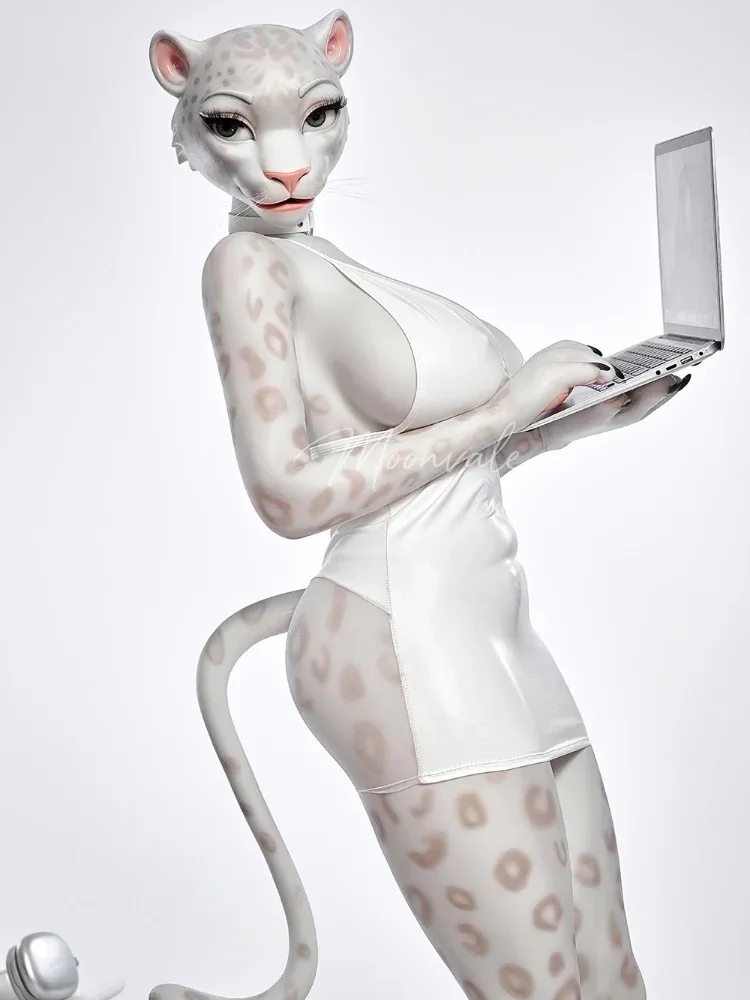 F763-165cm(5ft5)-45kg D Cup Silicone Leopard Girl Furry Animal ROS BBW Sex Doll |Moonvale Doll view 7