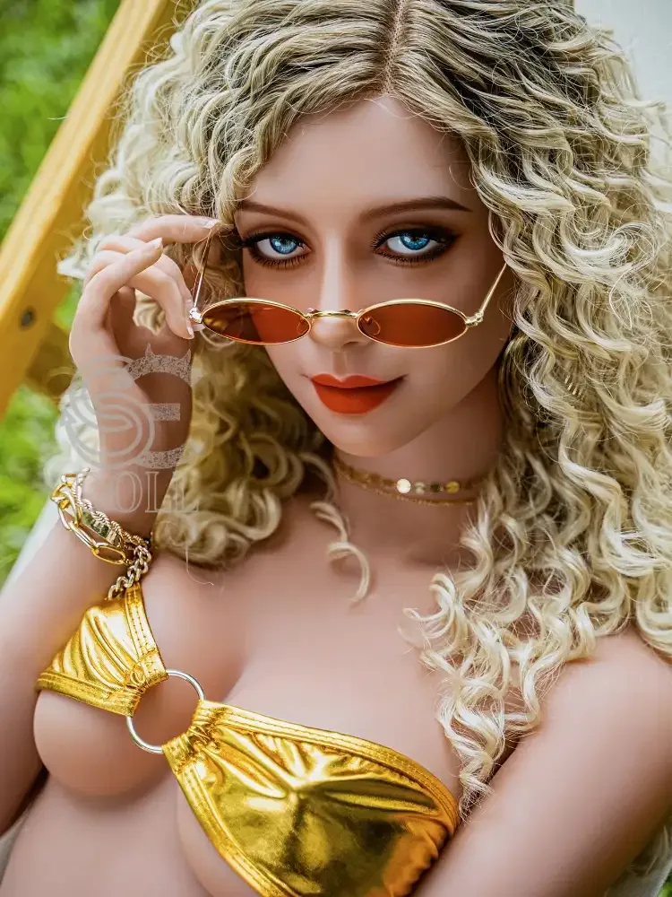 F831—158cm(5ft2)-33.5kg Doris D Cup TPE Blonde Curly Hair Latin Beauty Love Doll | SE Doll view 5