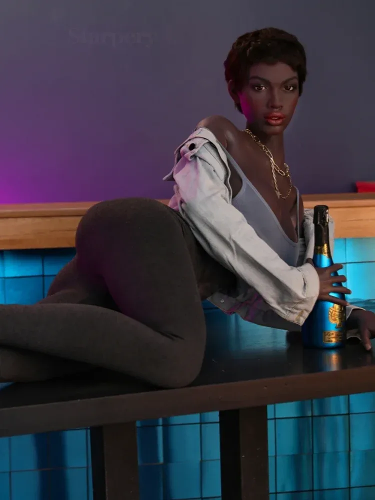 F532-174cm Black G Cup Silicone Sex Doll|Starpery Doll view 6