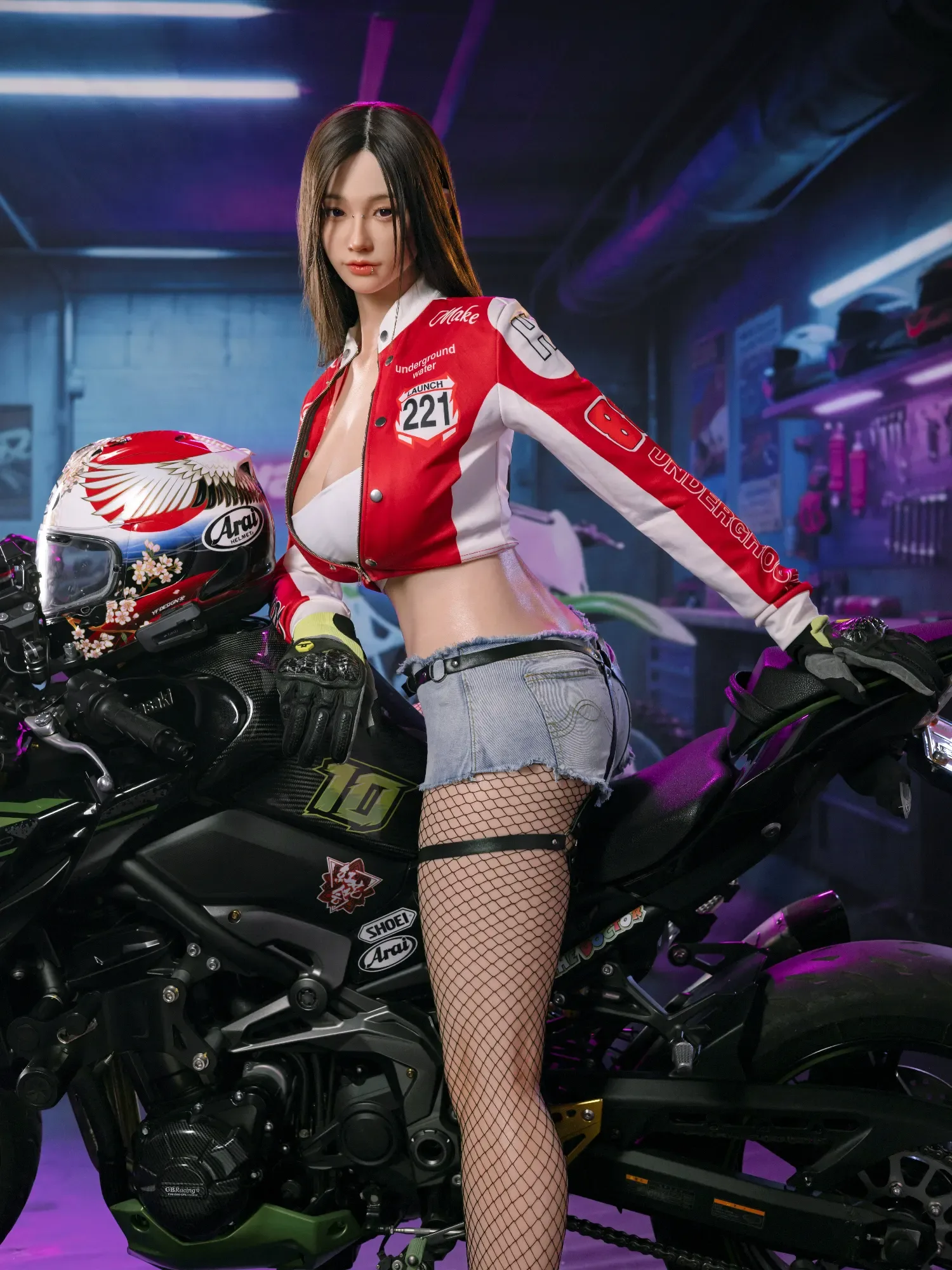 F5713- 170cm(5ft7)-43kg G Cup Silicone ROS Motorcycle Girl Asian Huge breast Sex Doll丨Doll senior view 6