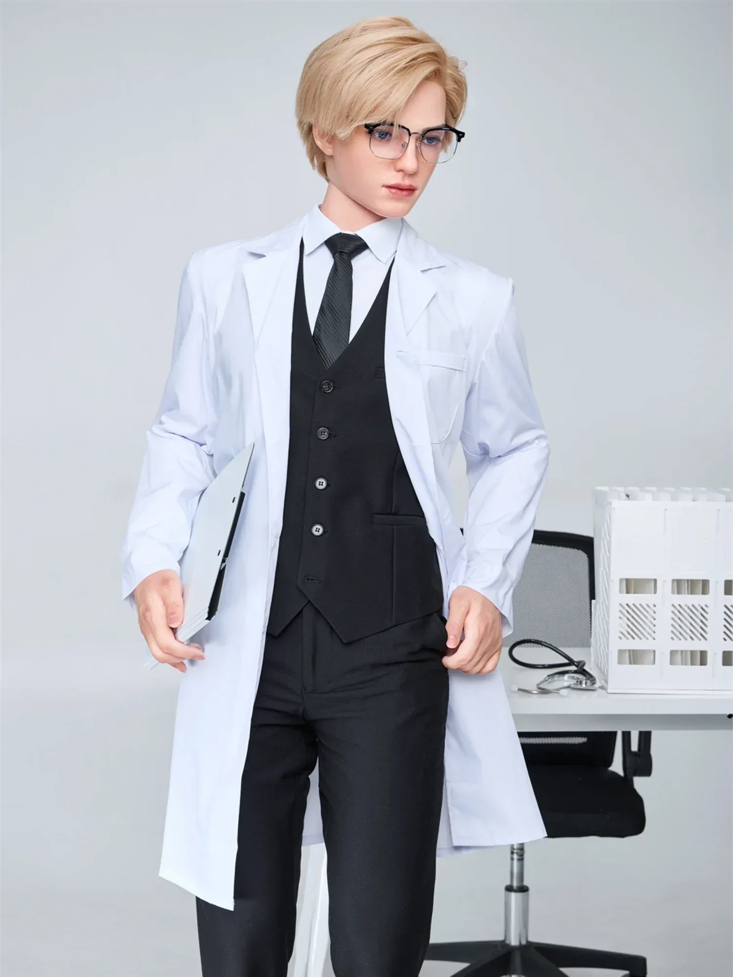 F4557-170cm\/5ft7-38kg Silicone Femboy Sex Dolls with Blond Hair - Irontech Doll view 8