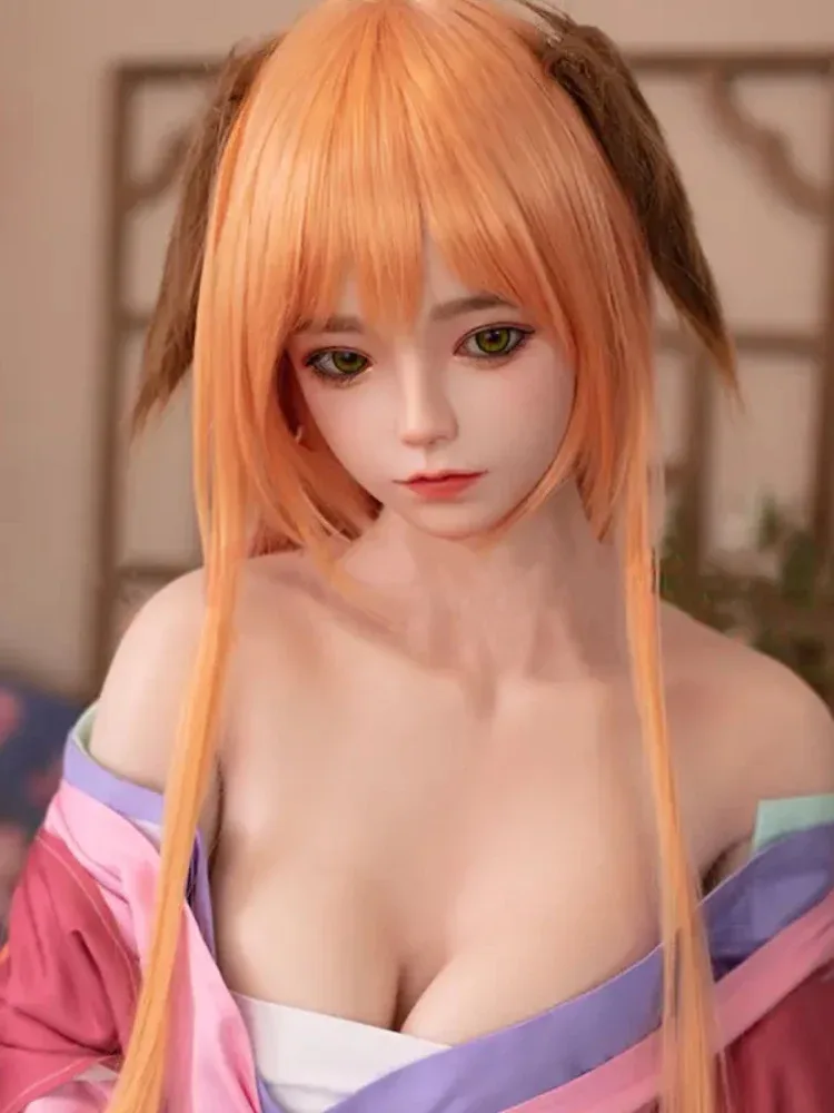 F5104-150cm\/4ft9 D Cup Yui Asian Orange Hair Sexy Silicone Sex Doll|JX Doll view 7