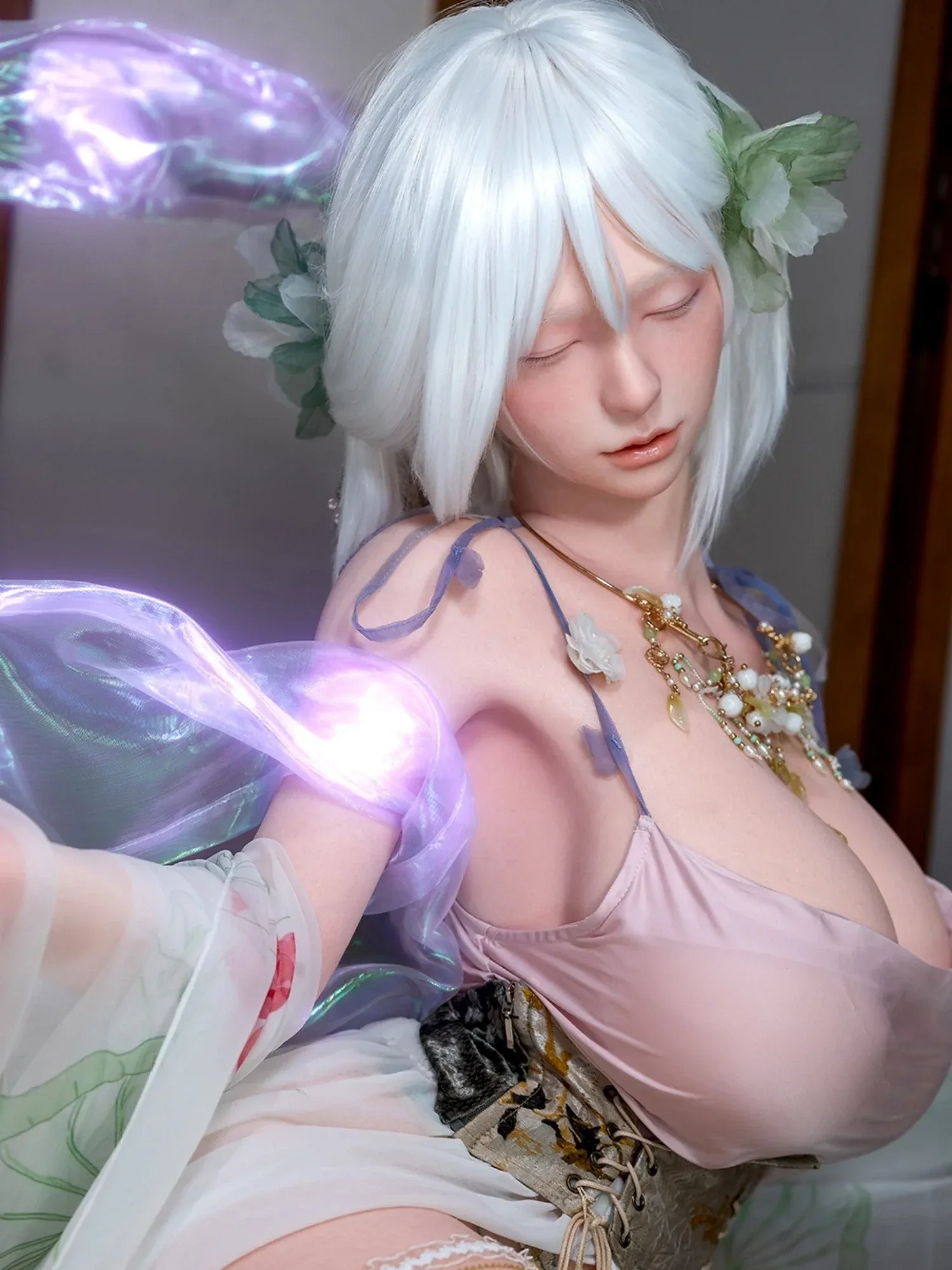 F6263—160cm\/5ft3-31.2kg E Cup Silicone Closed Eyes Sex Doll with Large Breasts | Firefly Diary Max view 3