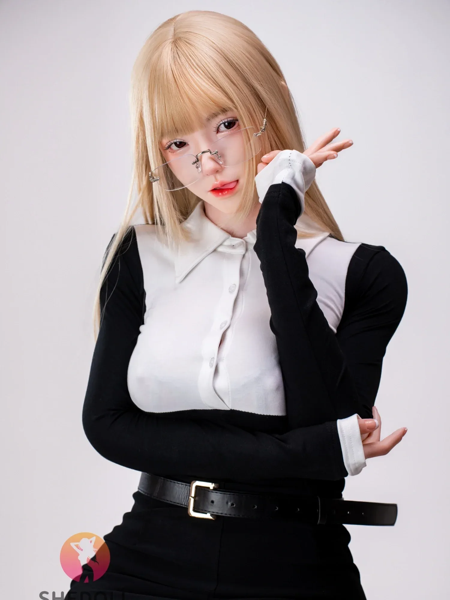 F6330—SHEDOLL Asian Silicone Sex Doll with Blond Hair, Realistic ROS, 167cm D Cup view 7