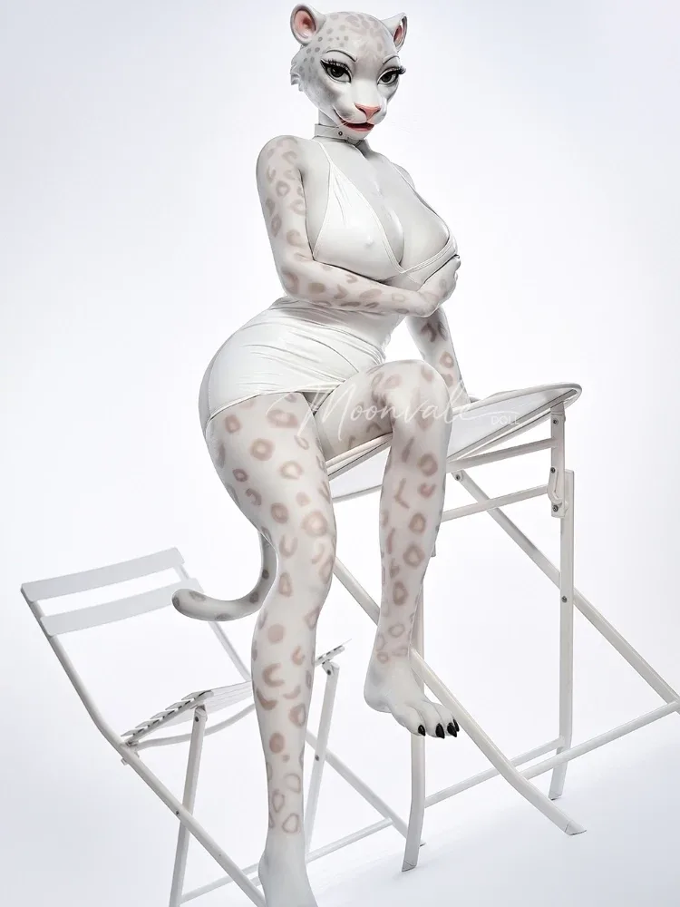 F763-165cm(5ft5)-45kg D Cup Silicone Leopard Girl Furry Animal ROS BBW Sex Doll |Moonvale Doll view 11