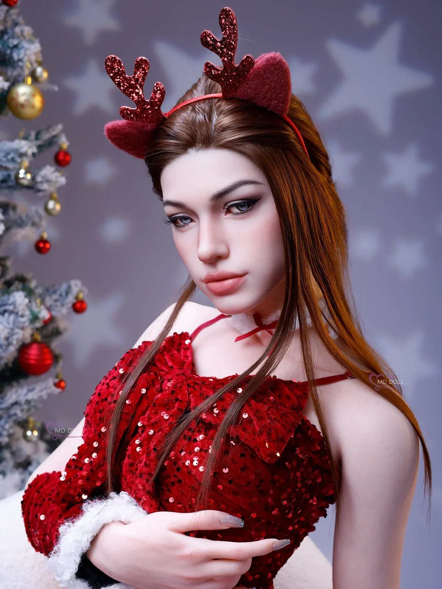 F6268-166cm\/5ft5-38kg D Cup Life size Silicone Realistic Christmas Sex Doll  | MD Doll