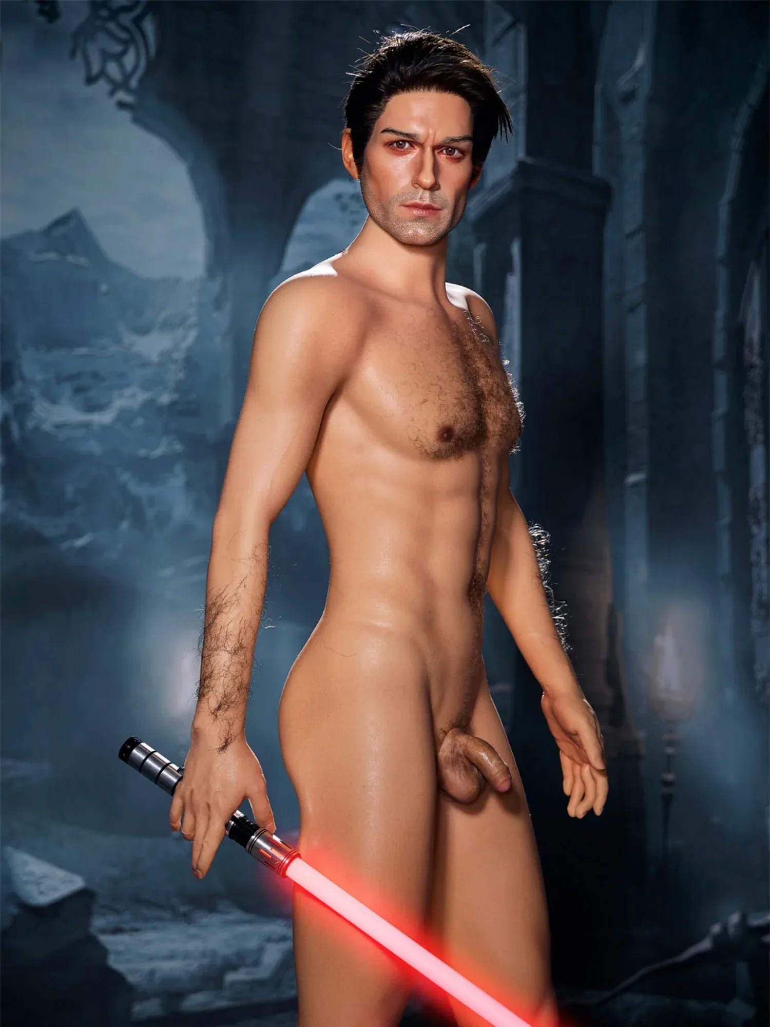 F4575-170cm\/5ft7-38kg Tanned Femboy Silicone Real Life Male Sex Doll-Irontech Doll view 5